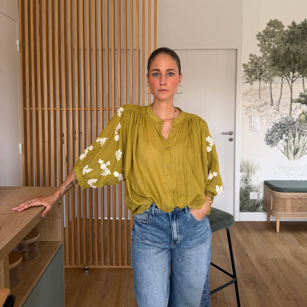 Blouse PABLO vert anis