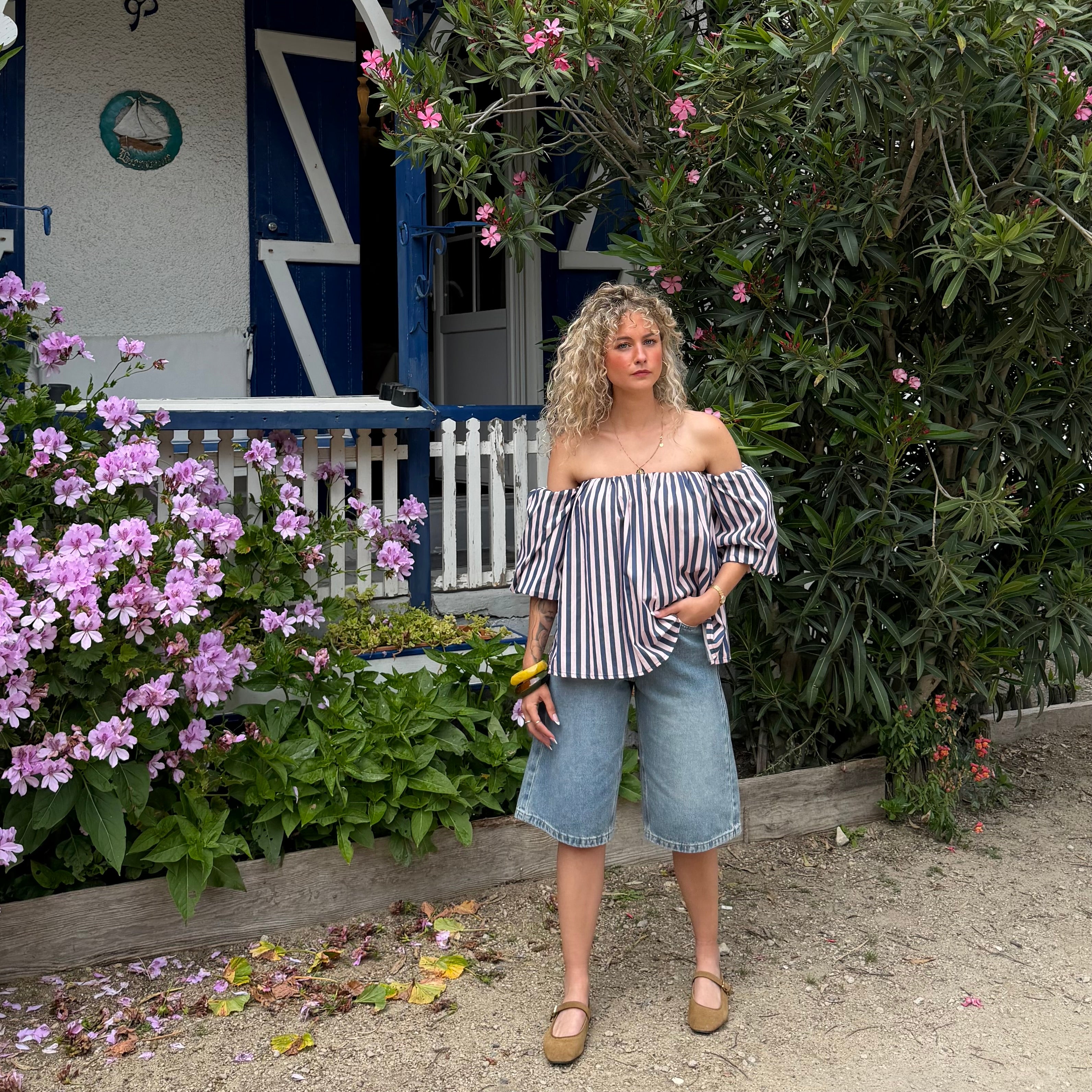 Blouse LIO rayé rose & bleu