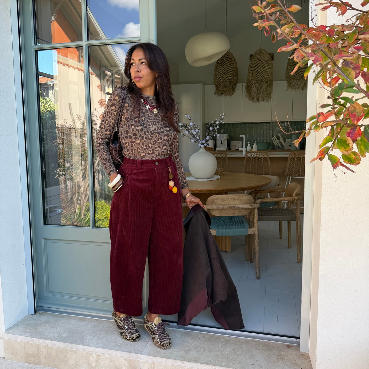 Pantalon LOKA rouge bordeaux