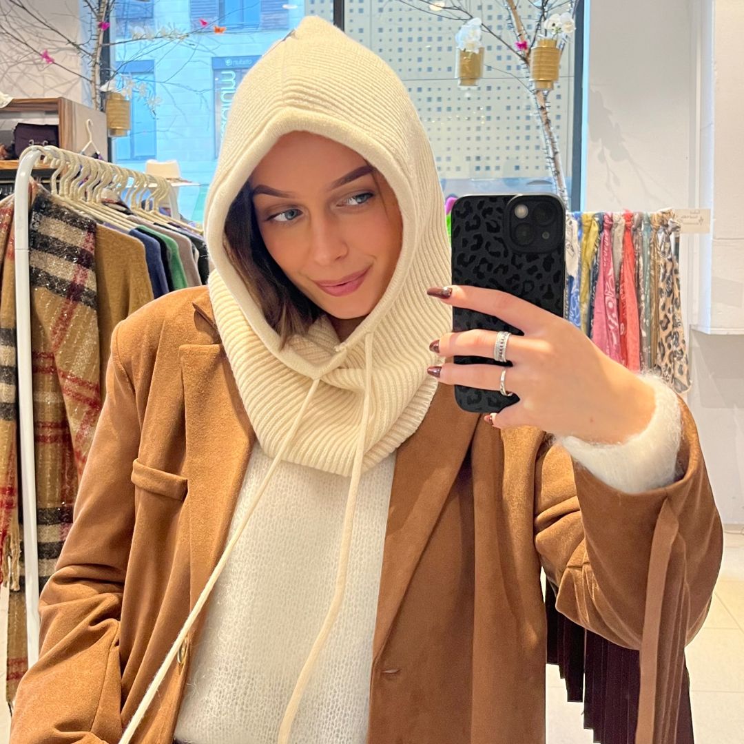 CAGOULE ENVY côtelé écru en laine