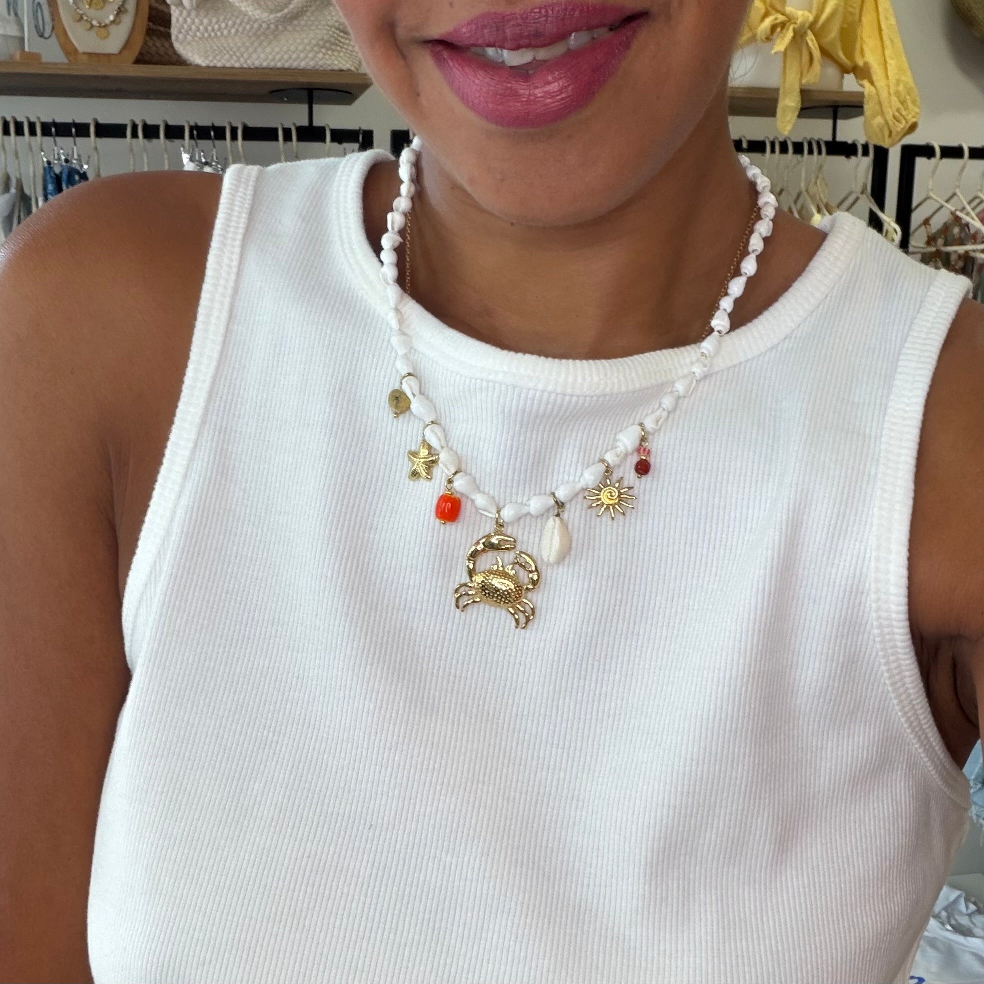 COLLIER CRABE COQUILLAGES 🦀🐚
