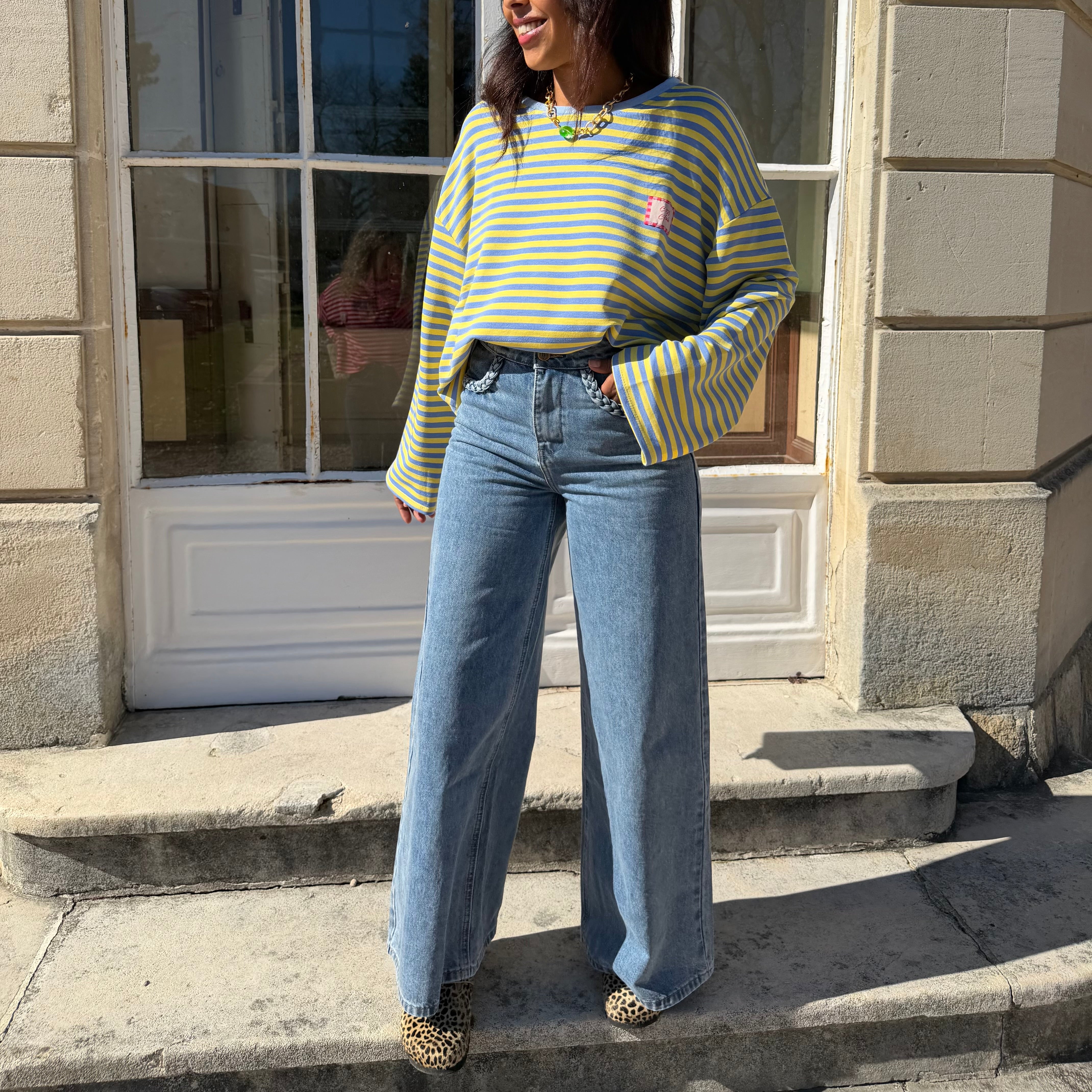 Jean palazzo, LYDIE bleu vintage