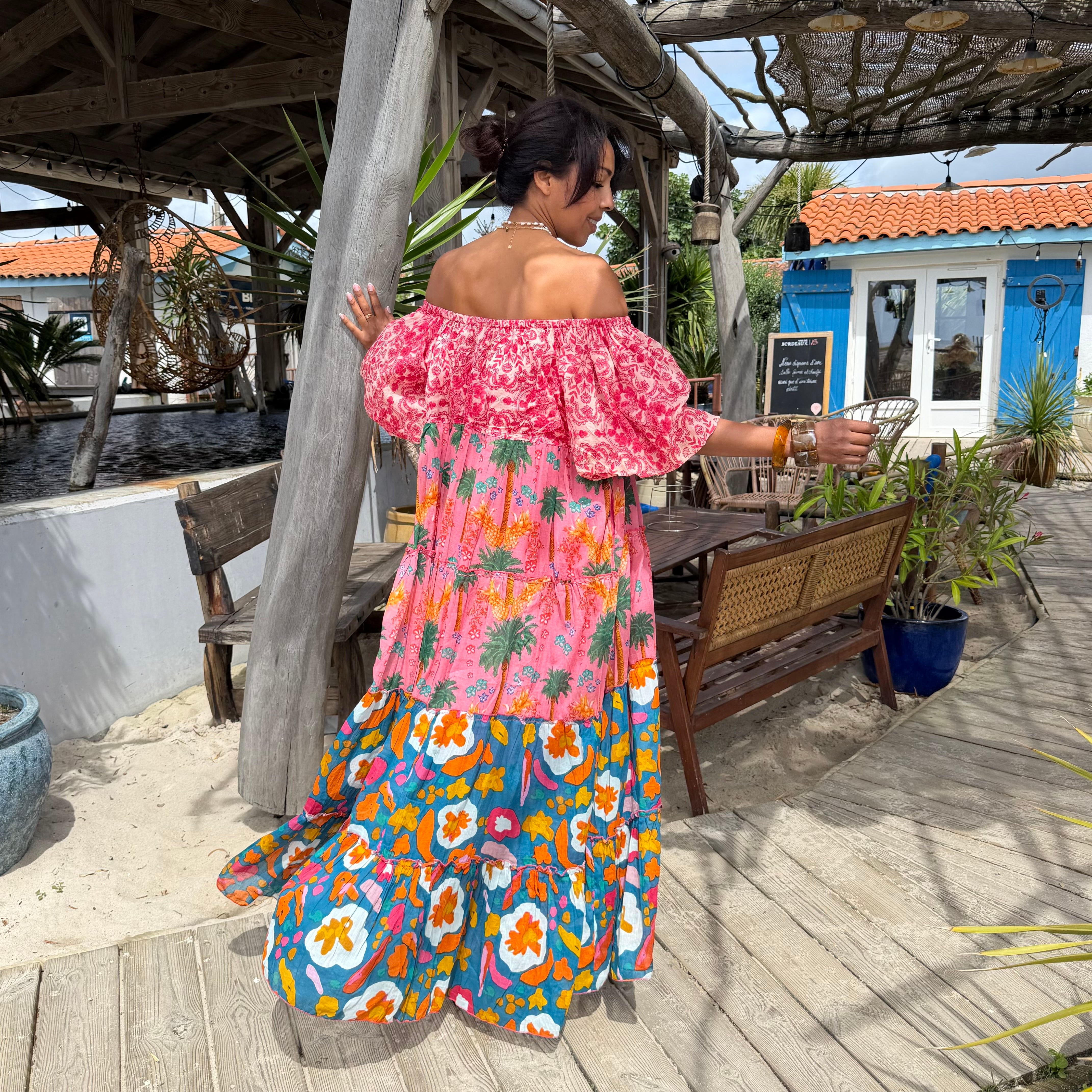 Robe longue fluide tropicale RIONA