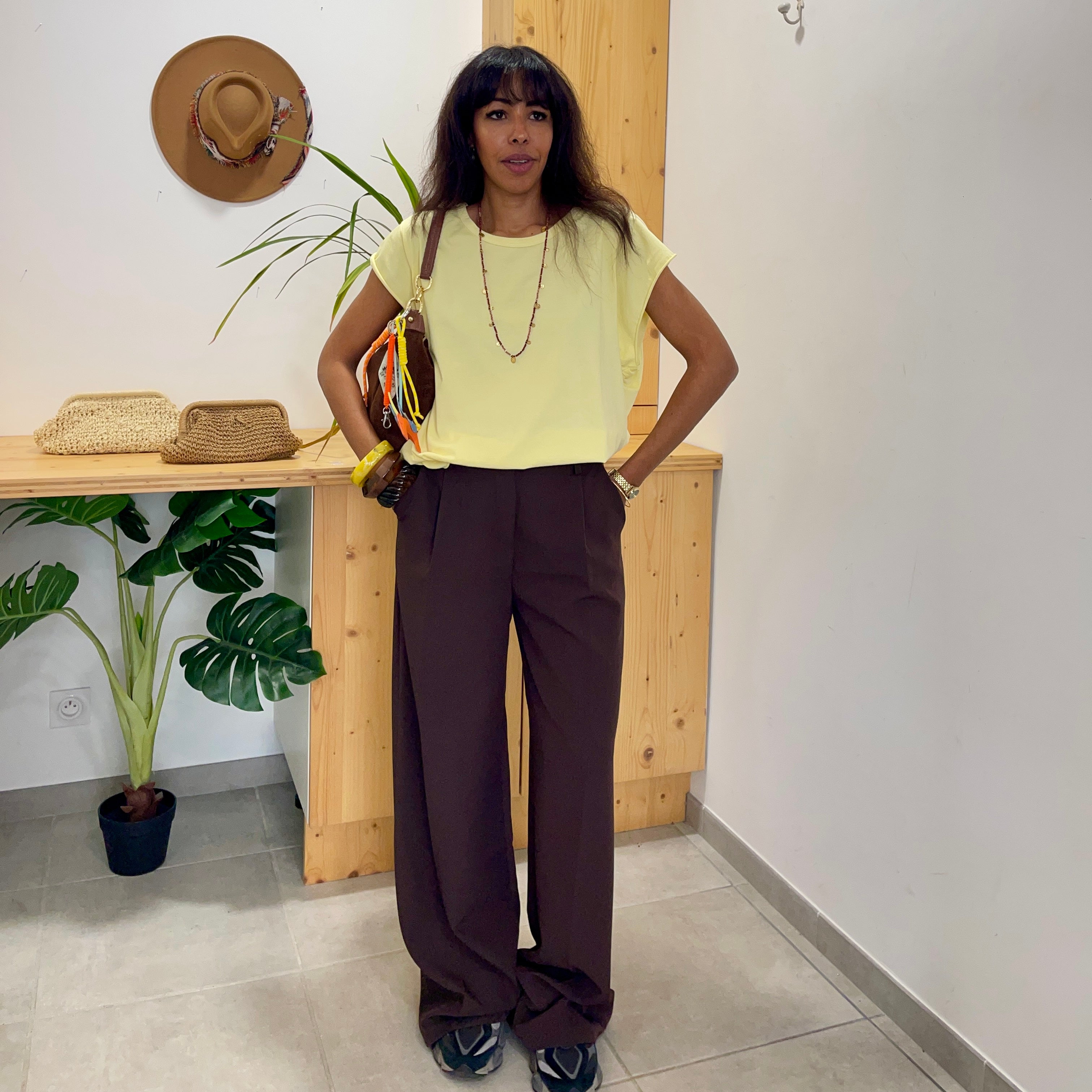 Pantalon tailleur ZOLA marron