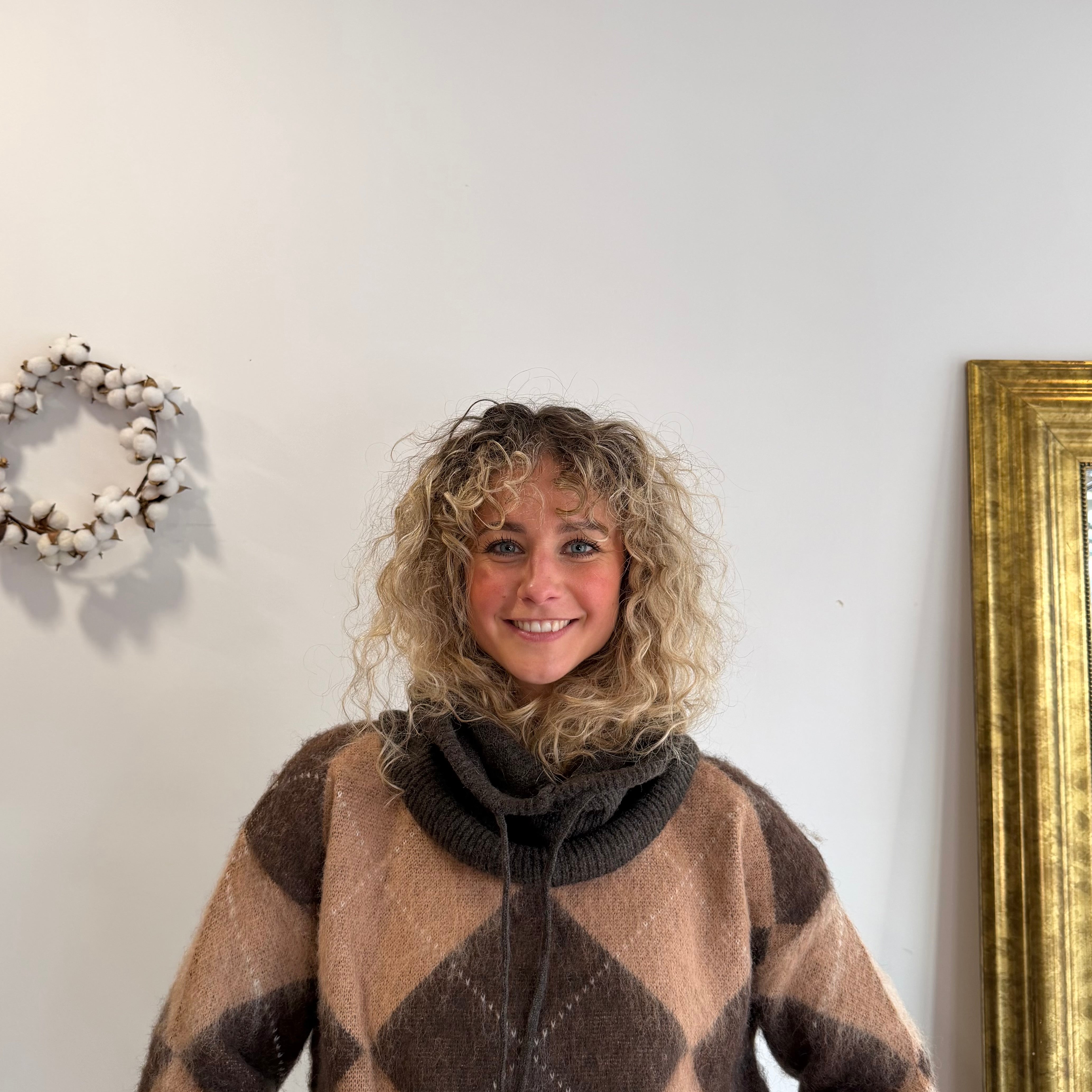 Cagoule ENVY marron en cashmere, col+capuche intégrée