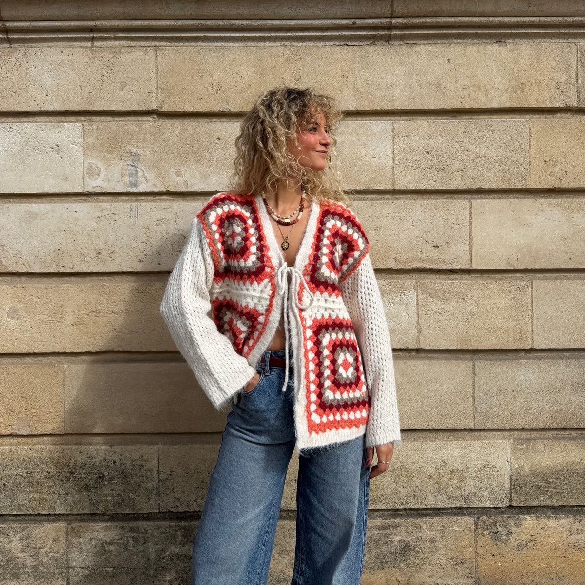 Gilet BRISE ecru ocre