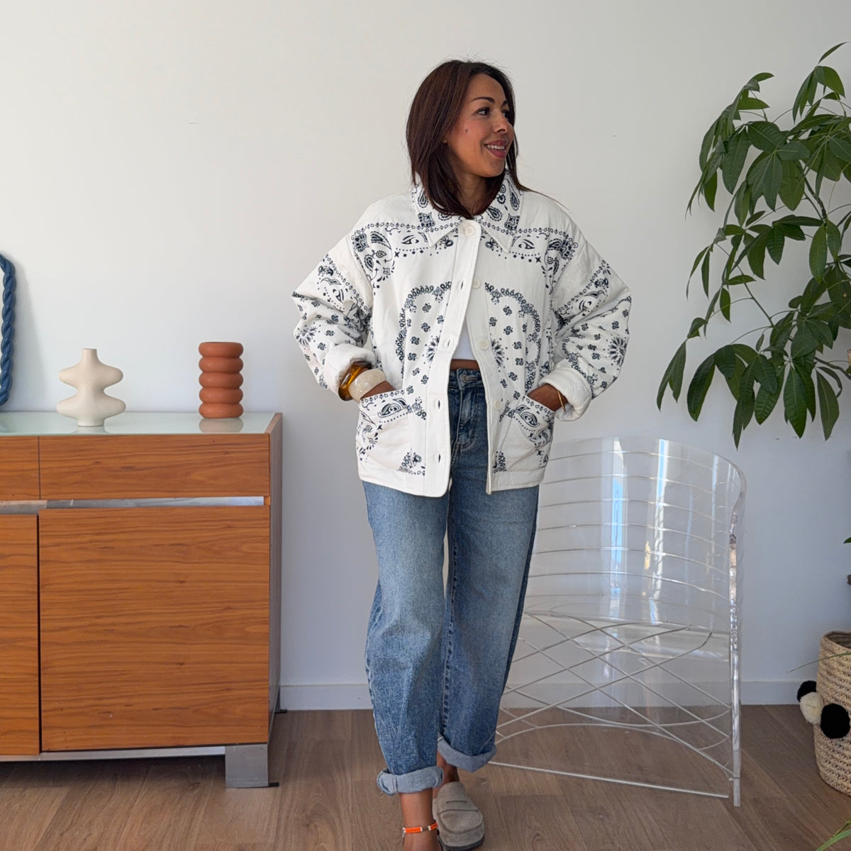 Veste ALEX blanche  réversible