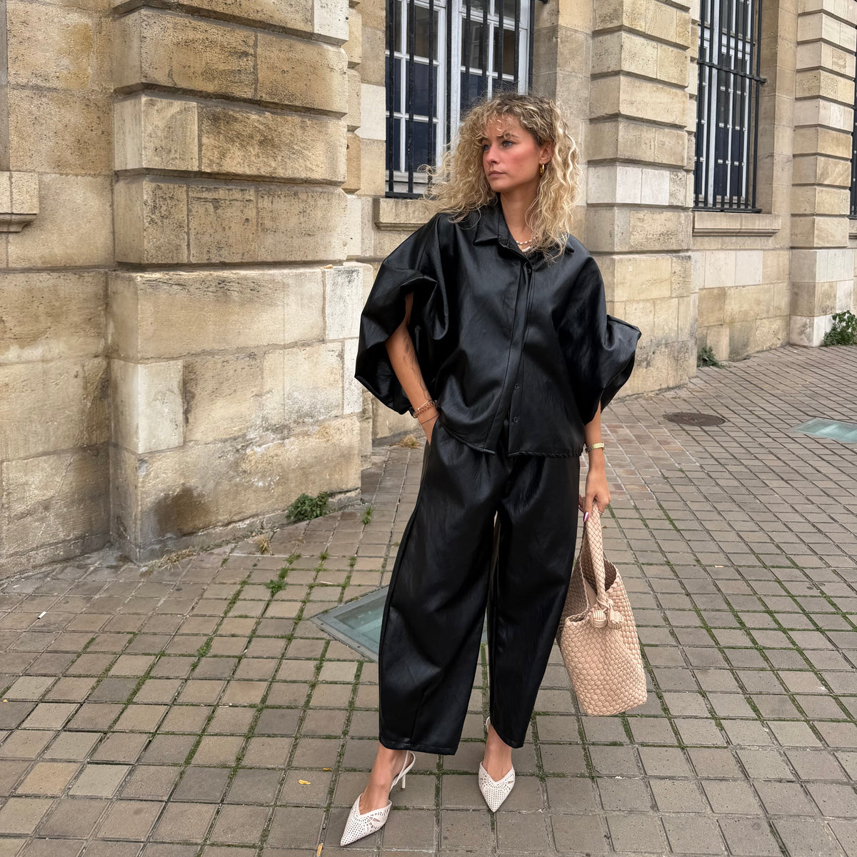 Veste MAEVA Simili cuir  noir