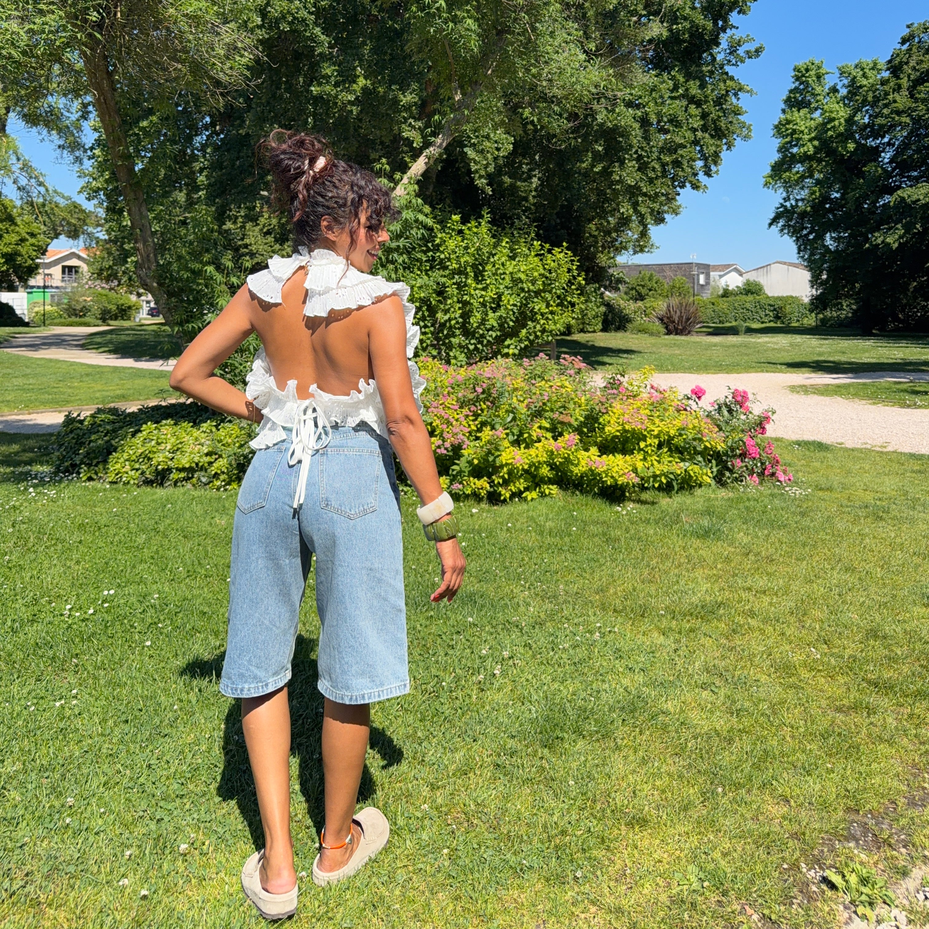 TOP DOS NU VOLANTS BRODERIE ANGLAISE