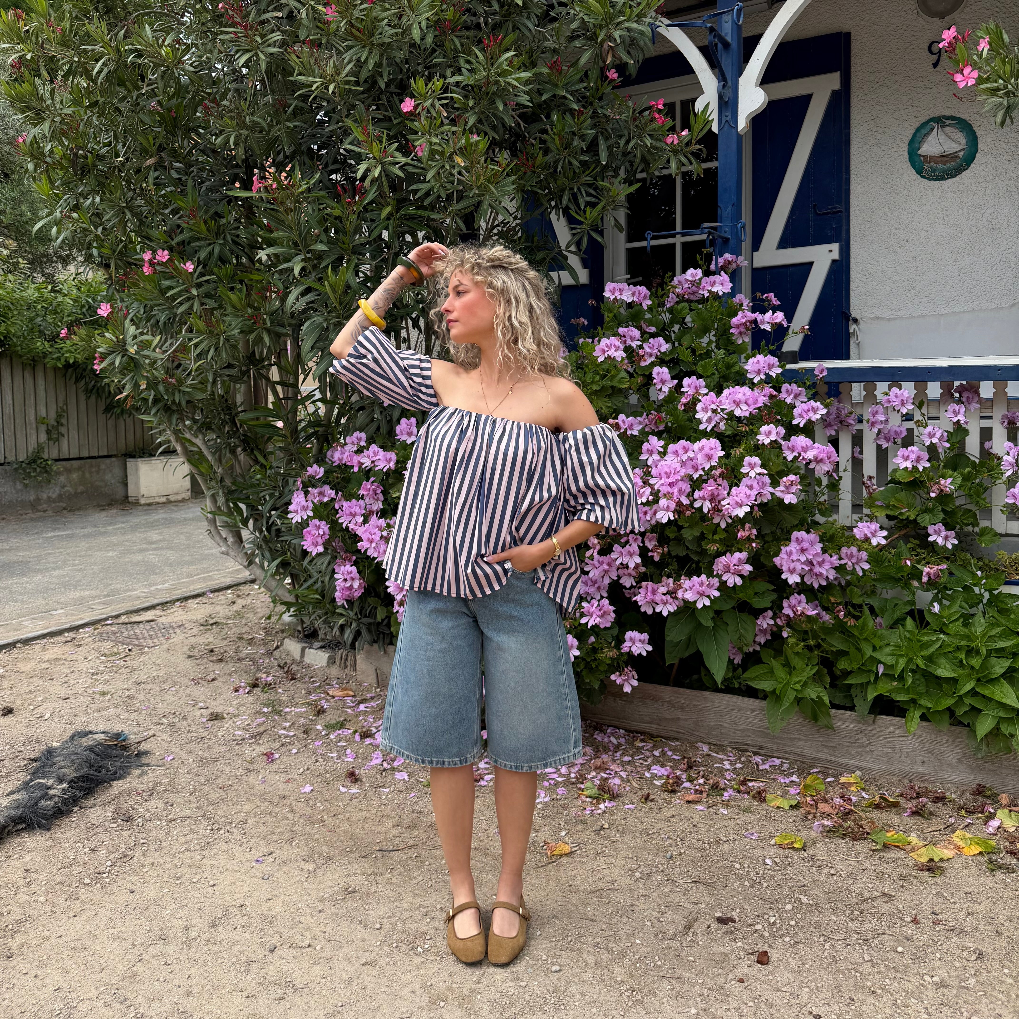 Blouse LIO rayé rose & bleu