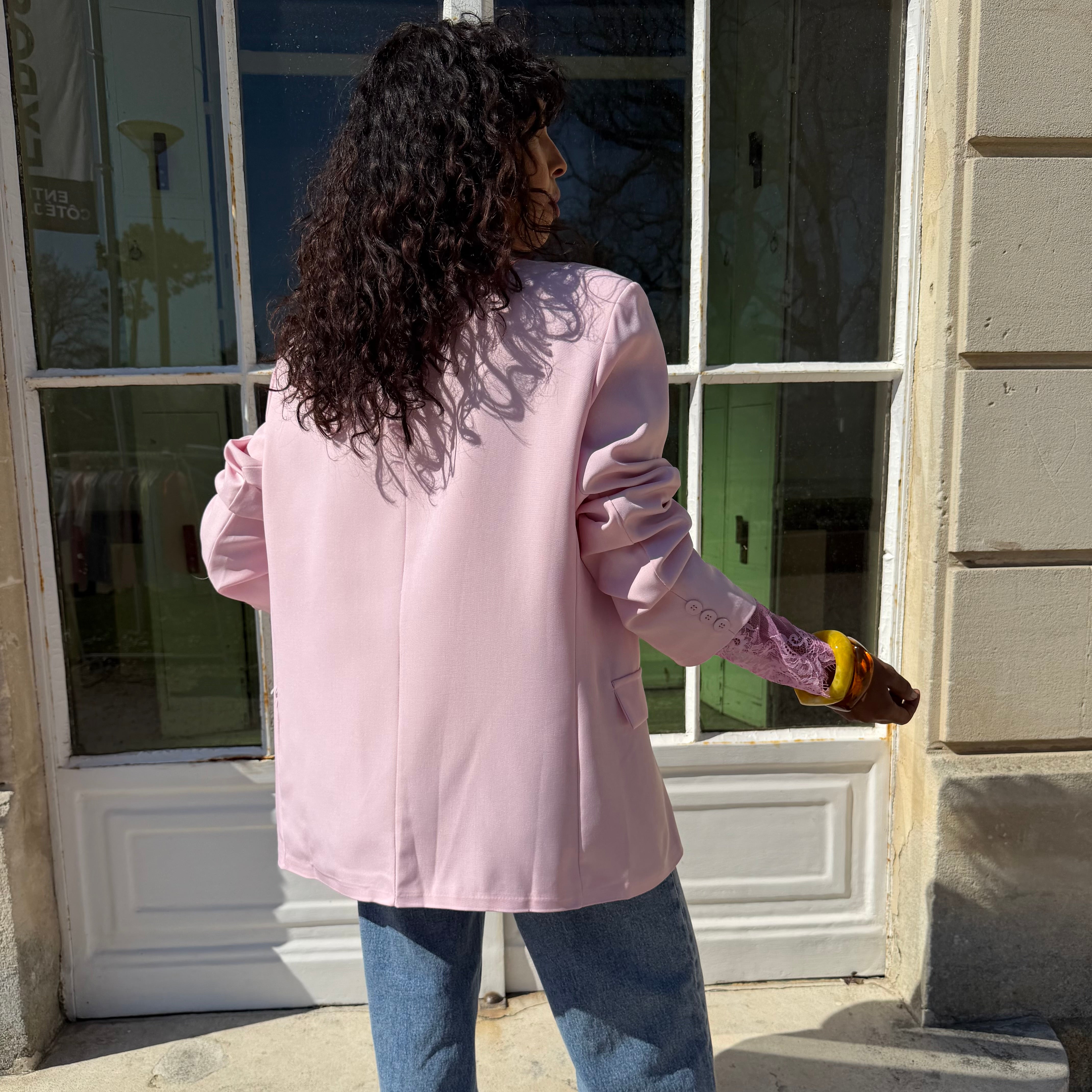 Blazer col mao, ENZO, rose pastel