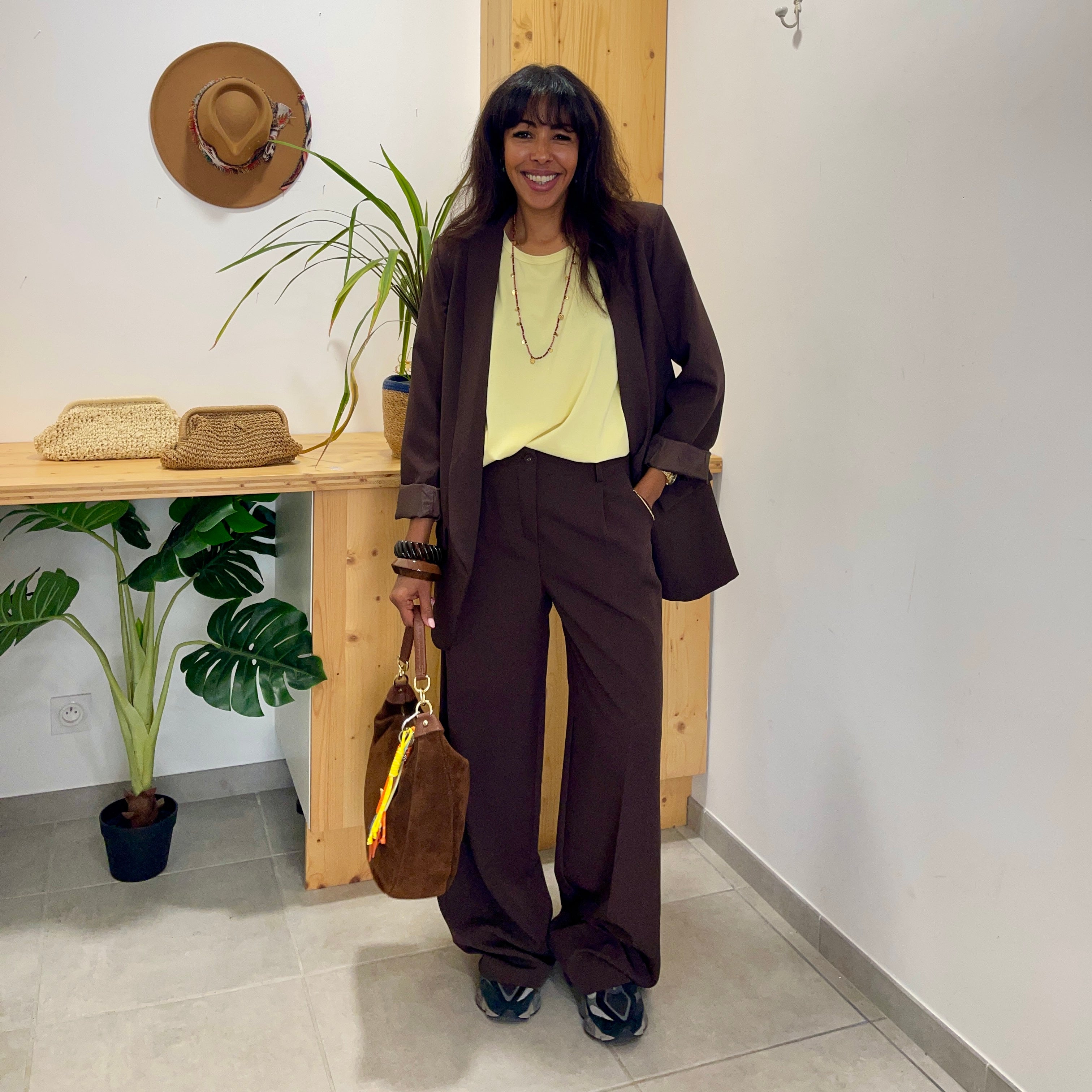 Pantalon tailleur ZOLA marron