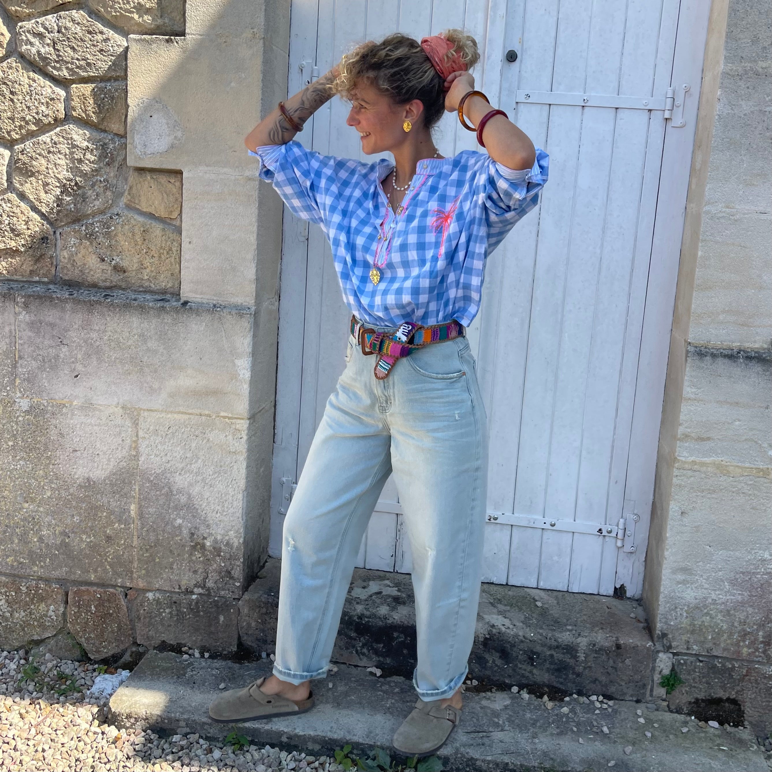 Blouse FLUA, vivhy bleu ciel, coton, léger