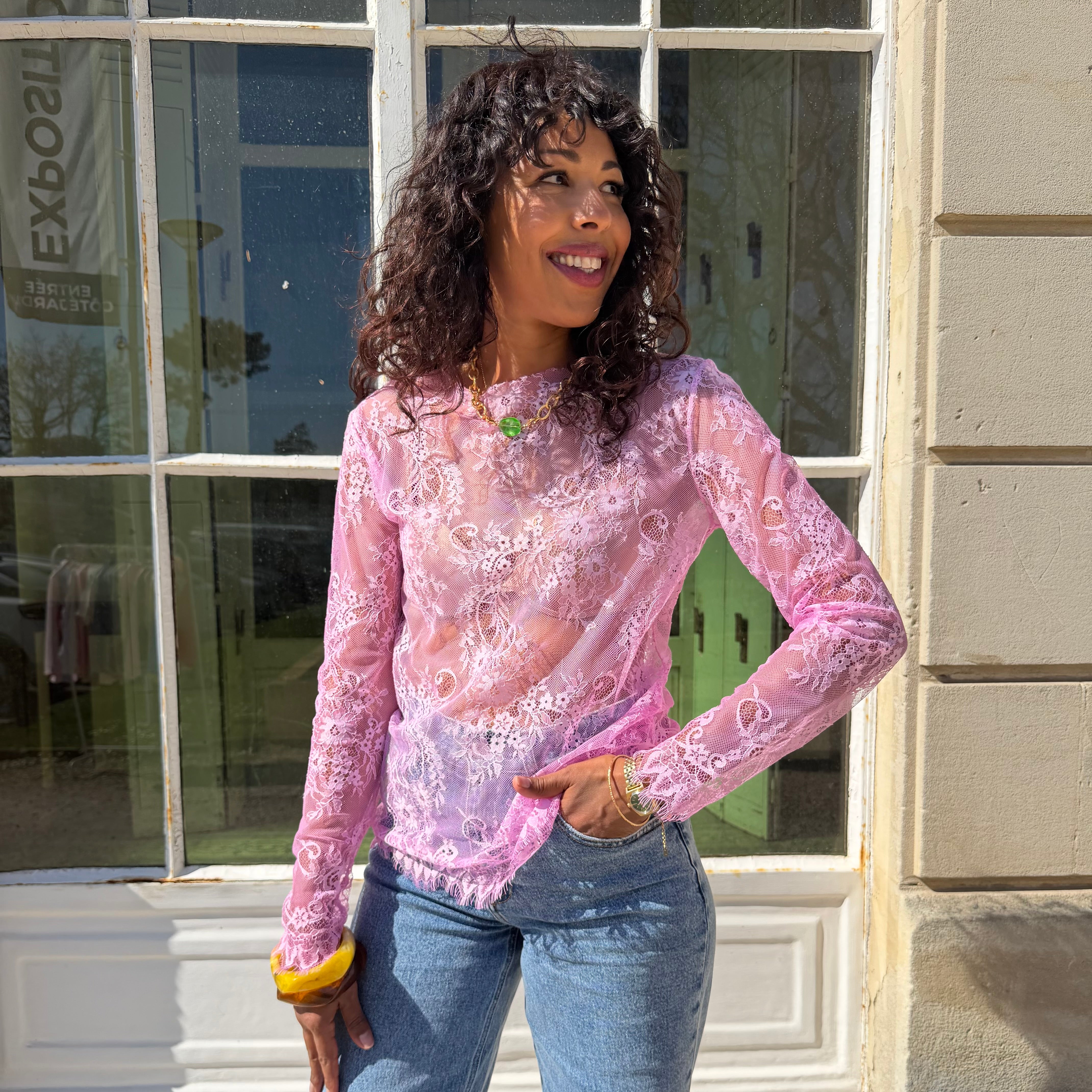 Top dentelle AMY Rose