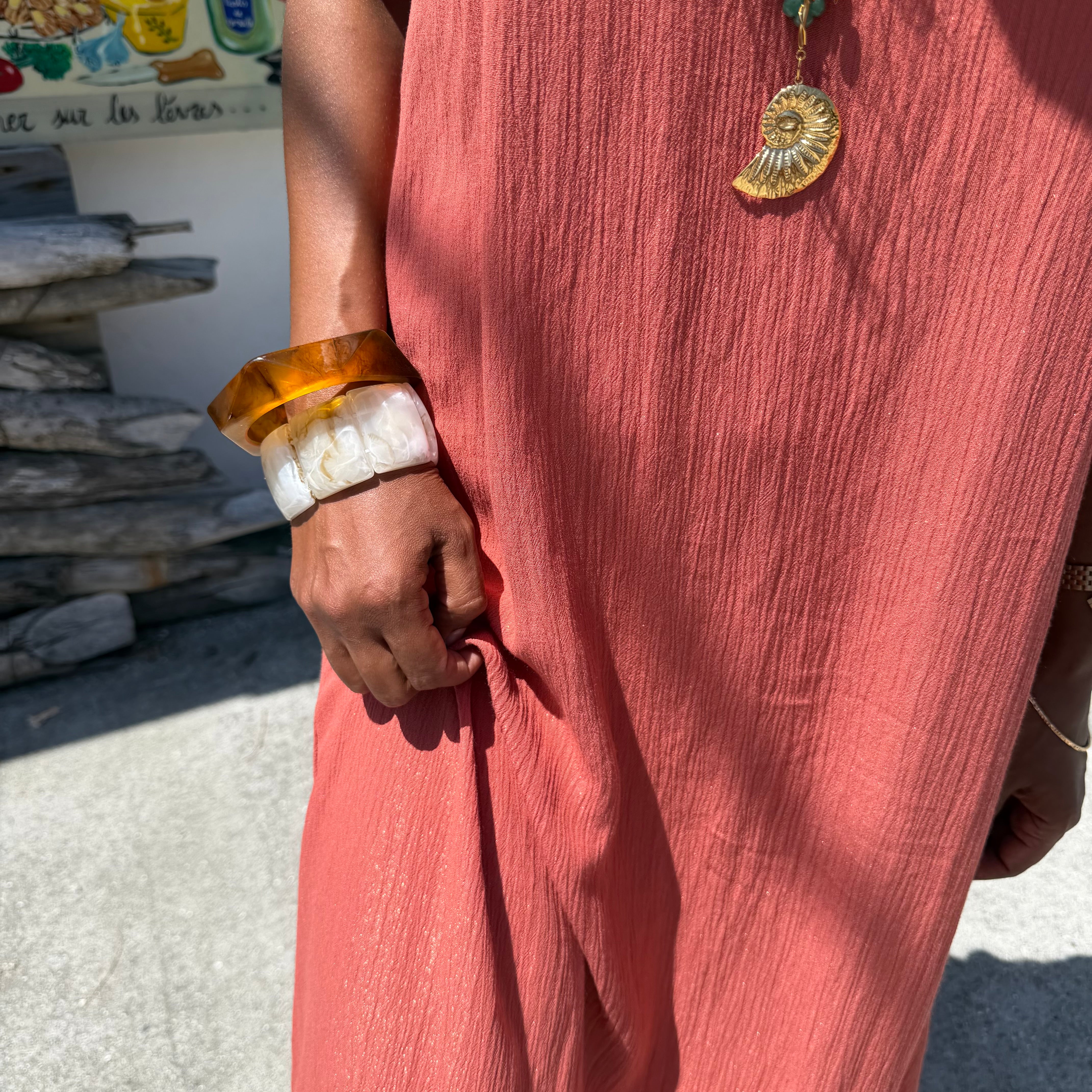 ROBE AZUR longue dos nu corail