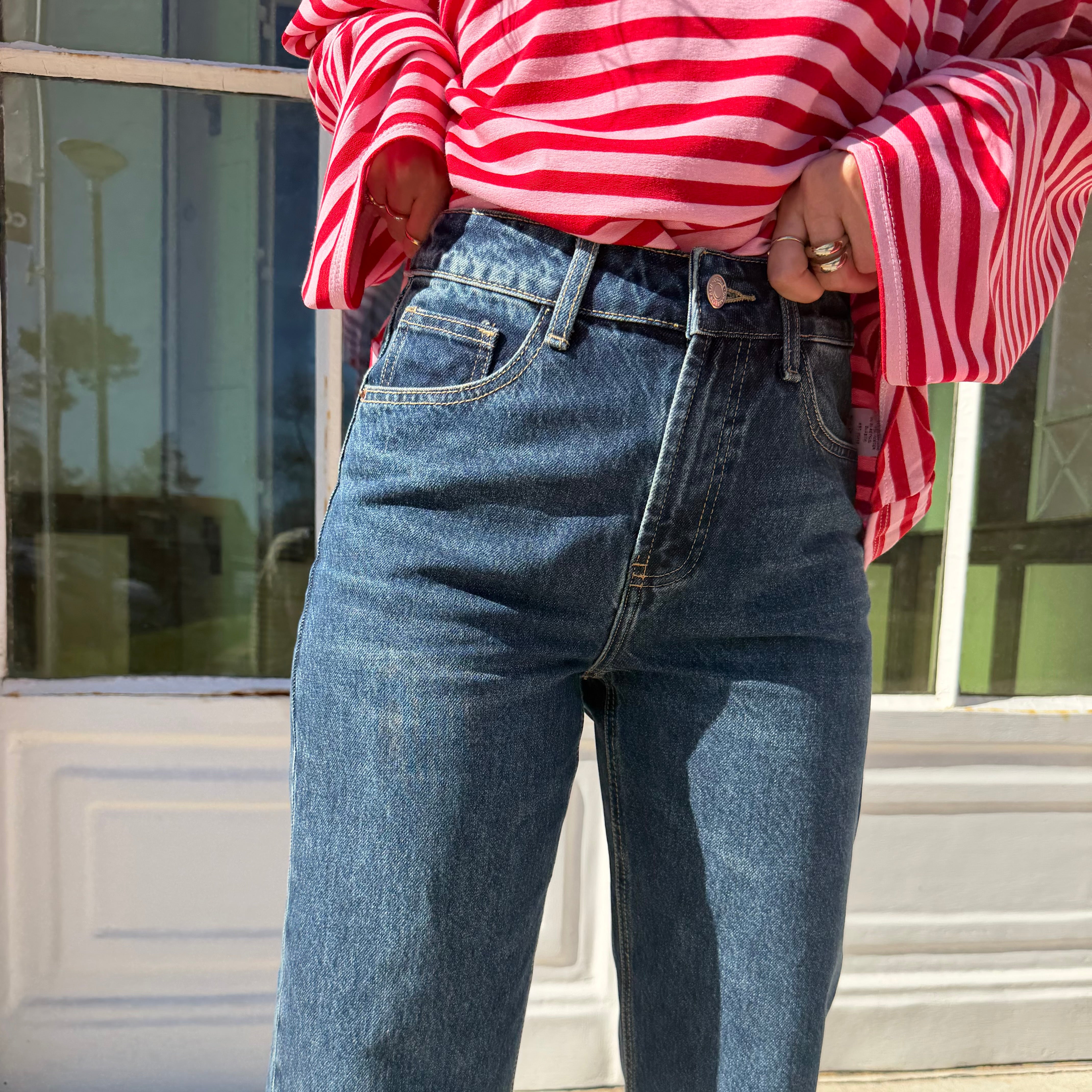 Jean boyfriend BOY, bleu foncé