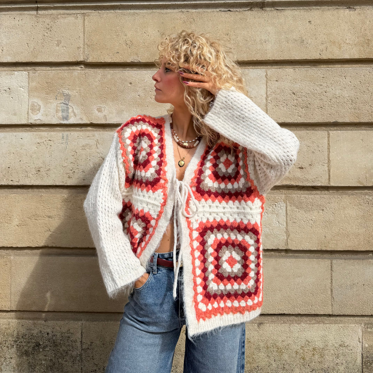 Gilet BRISE ecru ocre