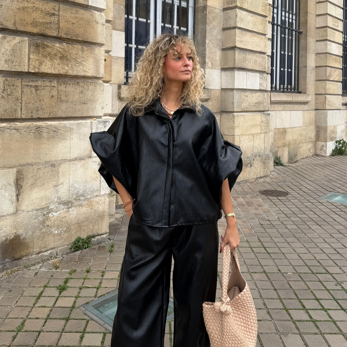 Veste MAEVA Simili cuir  noir