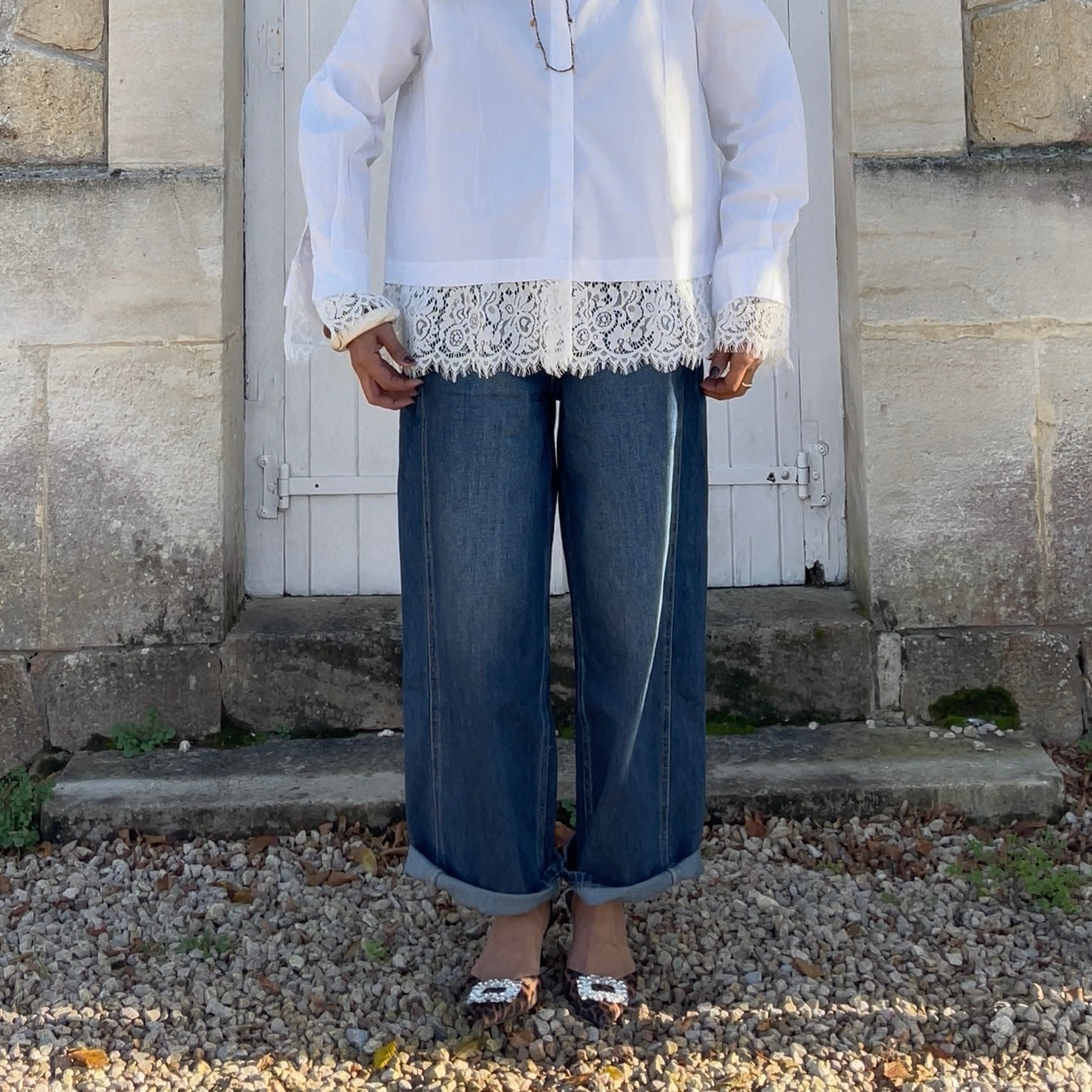 Jean MIA wide bleu intermediaire effet tailleur