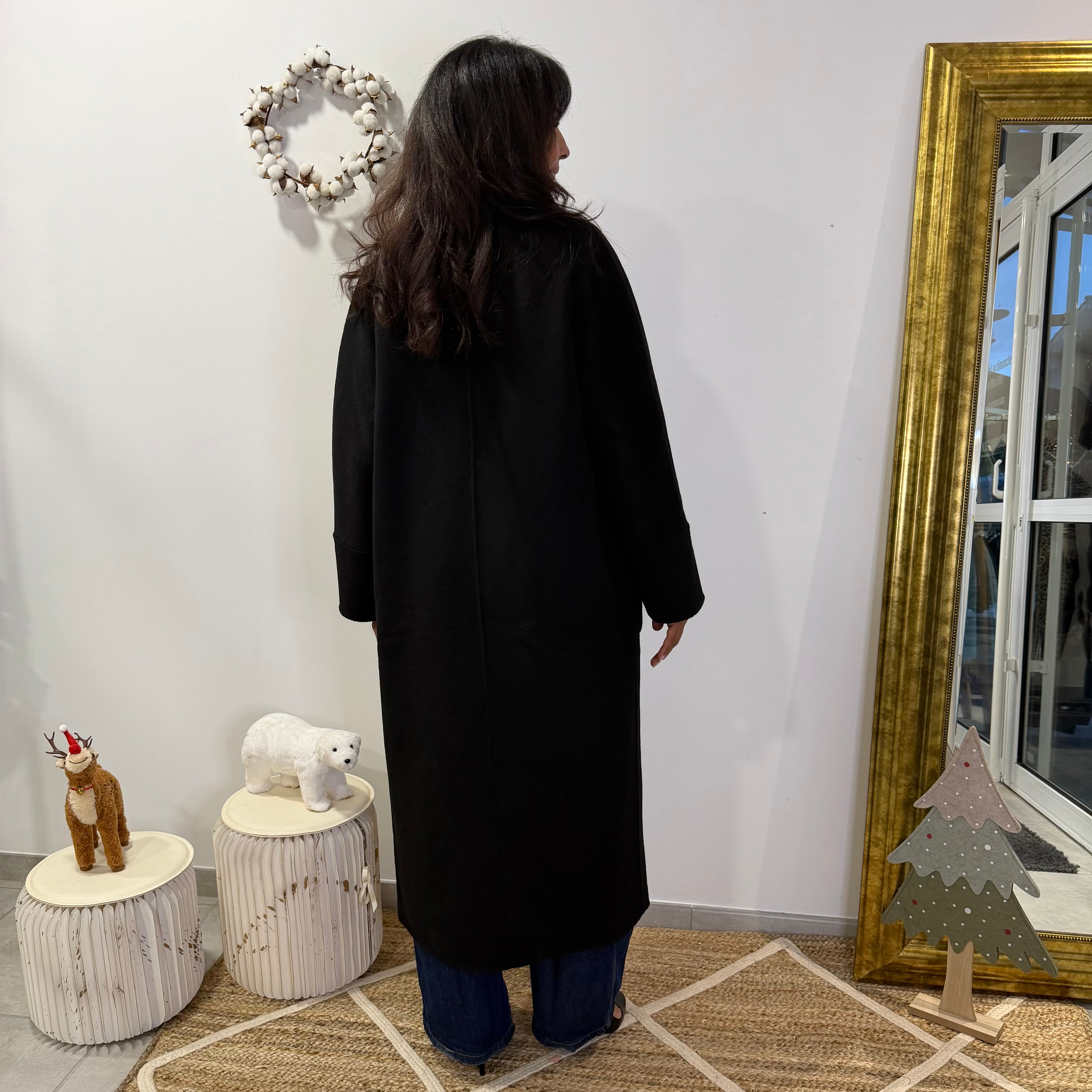 Manteau noir ELVEN laine