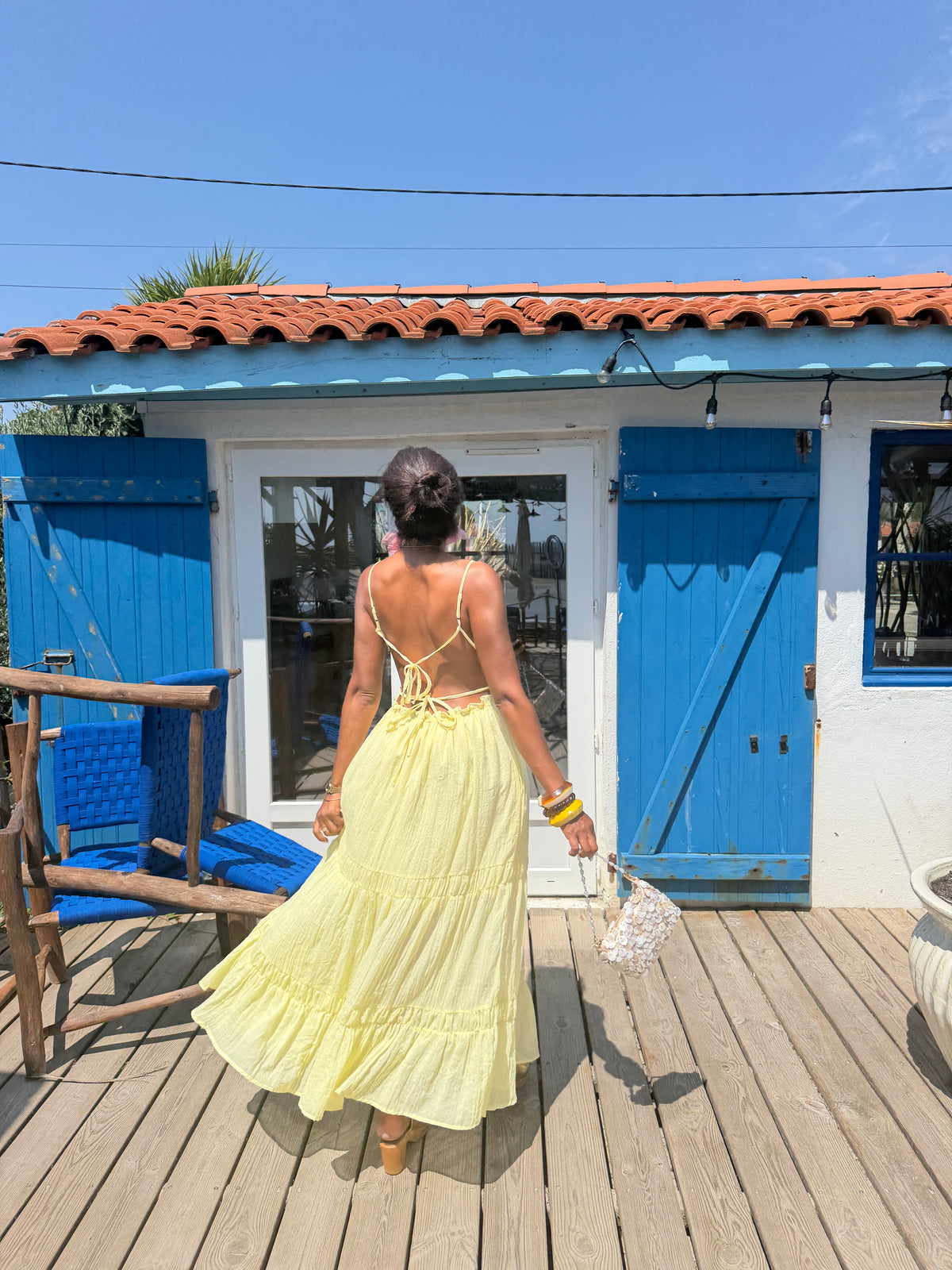 Robe ZINA voile de coton jaune