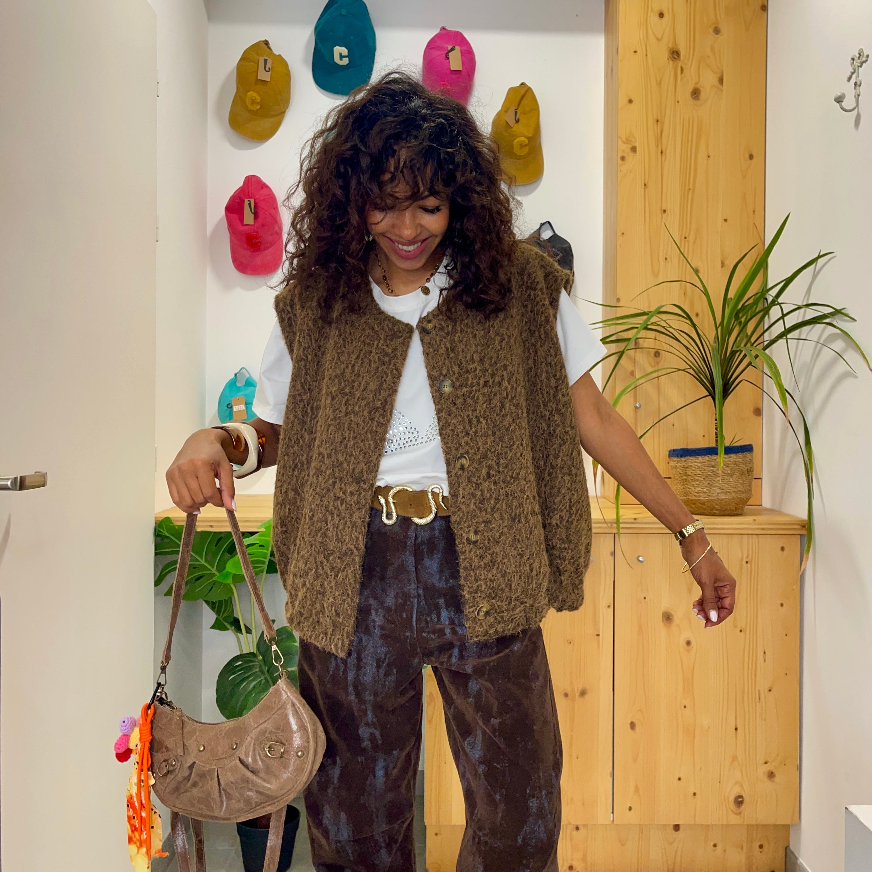 Gilet sans manches Heydi marron