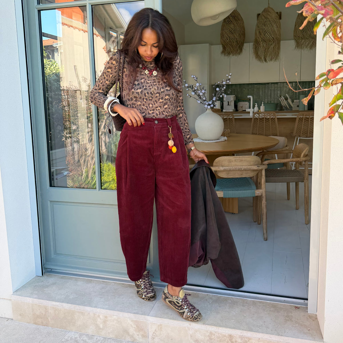 Pantalon LOKA rouge bordeaux