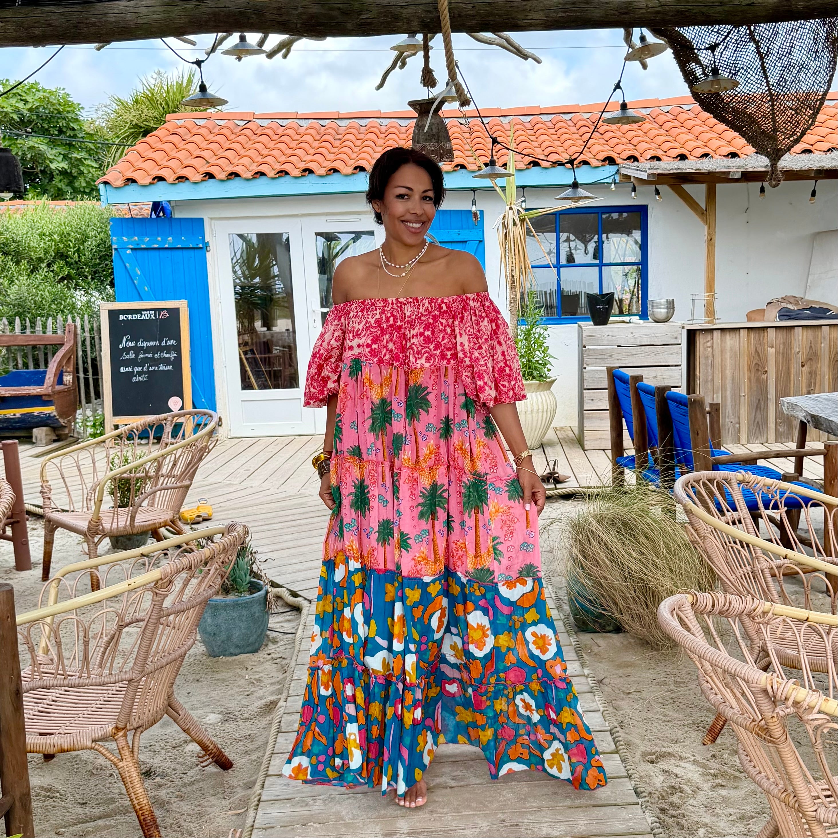 Robe longue fluide tropicale RIONA