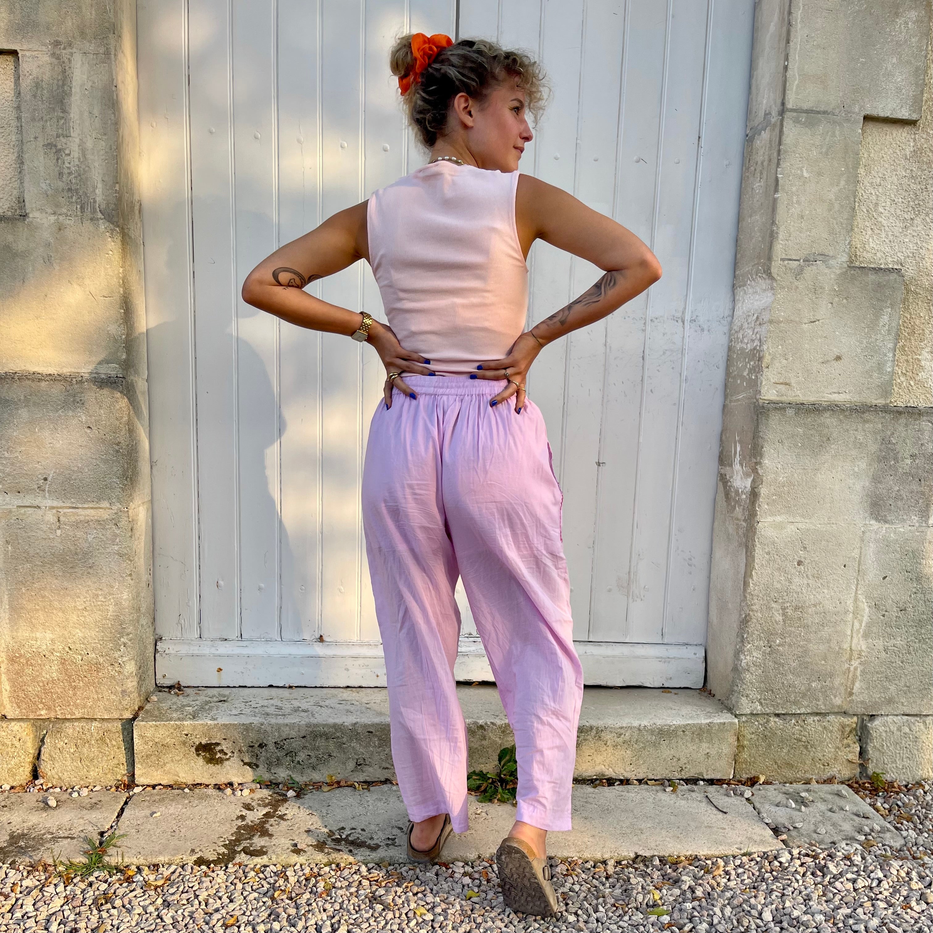 Pantalon EOS, lilas 100% coton