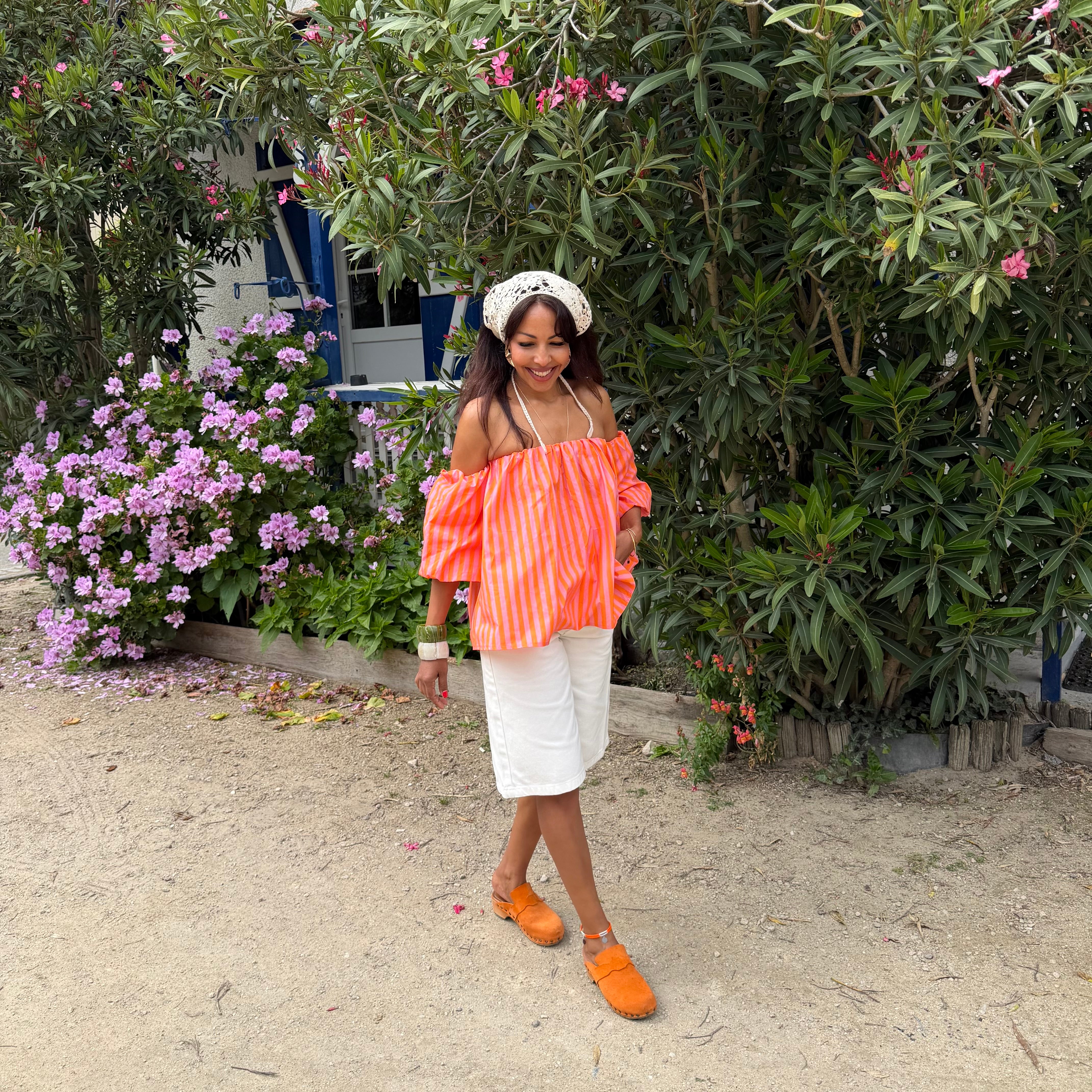 Blouse LIO rayé rose & orange