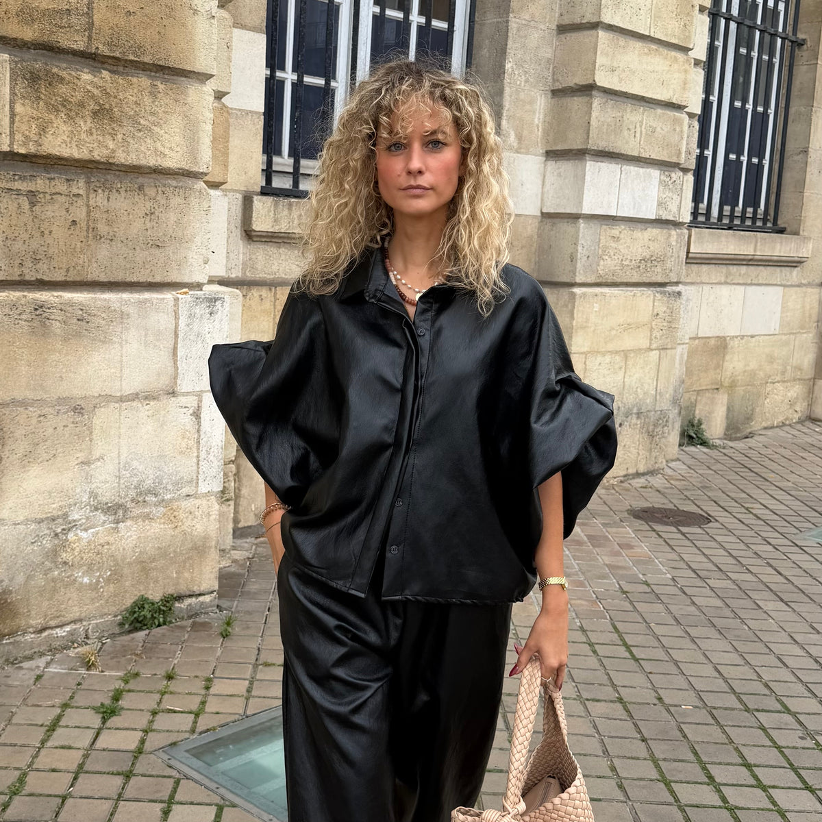Veste MAEVA Simili cuir  noir