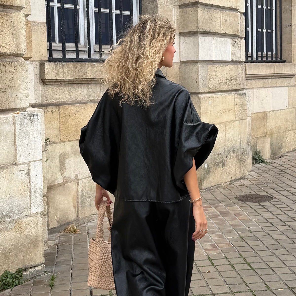 Veste MAEVA Simili cuir  noir