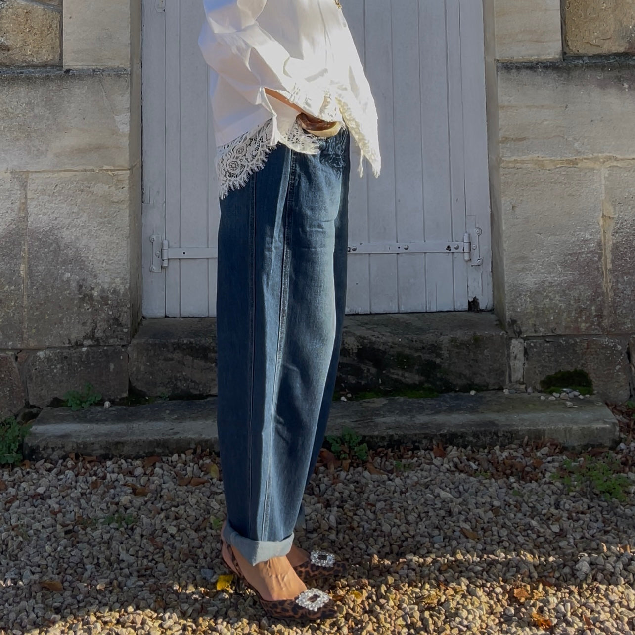 Jean MIA wide bleu intermediaire effet tailleur