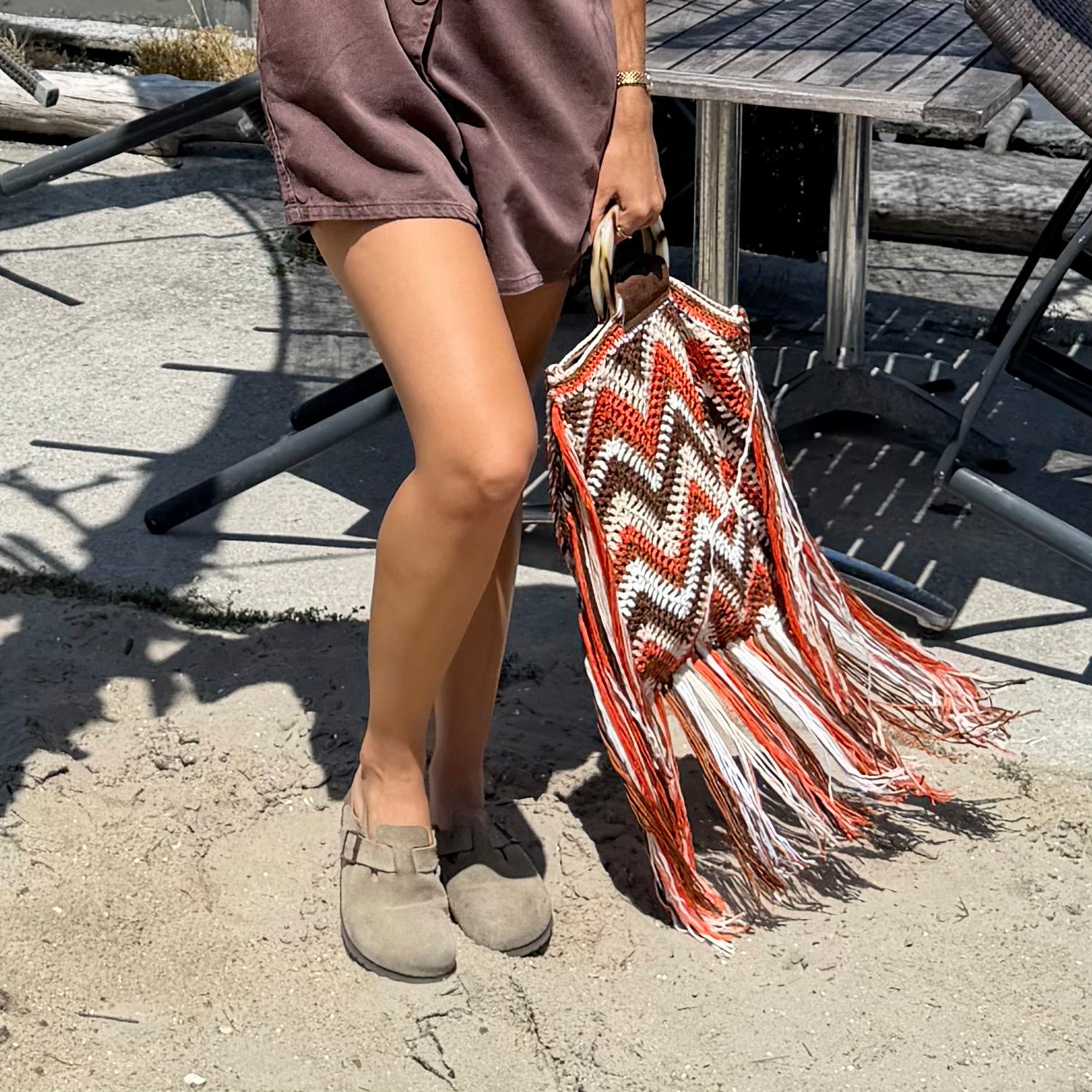 Sac crochet orange