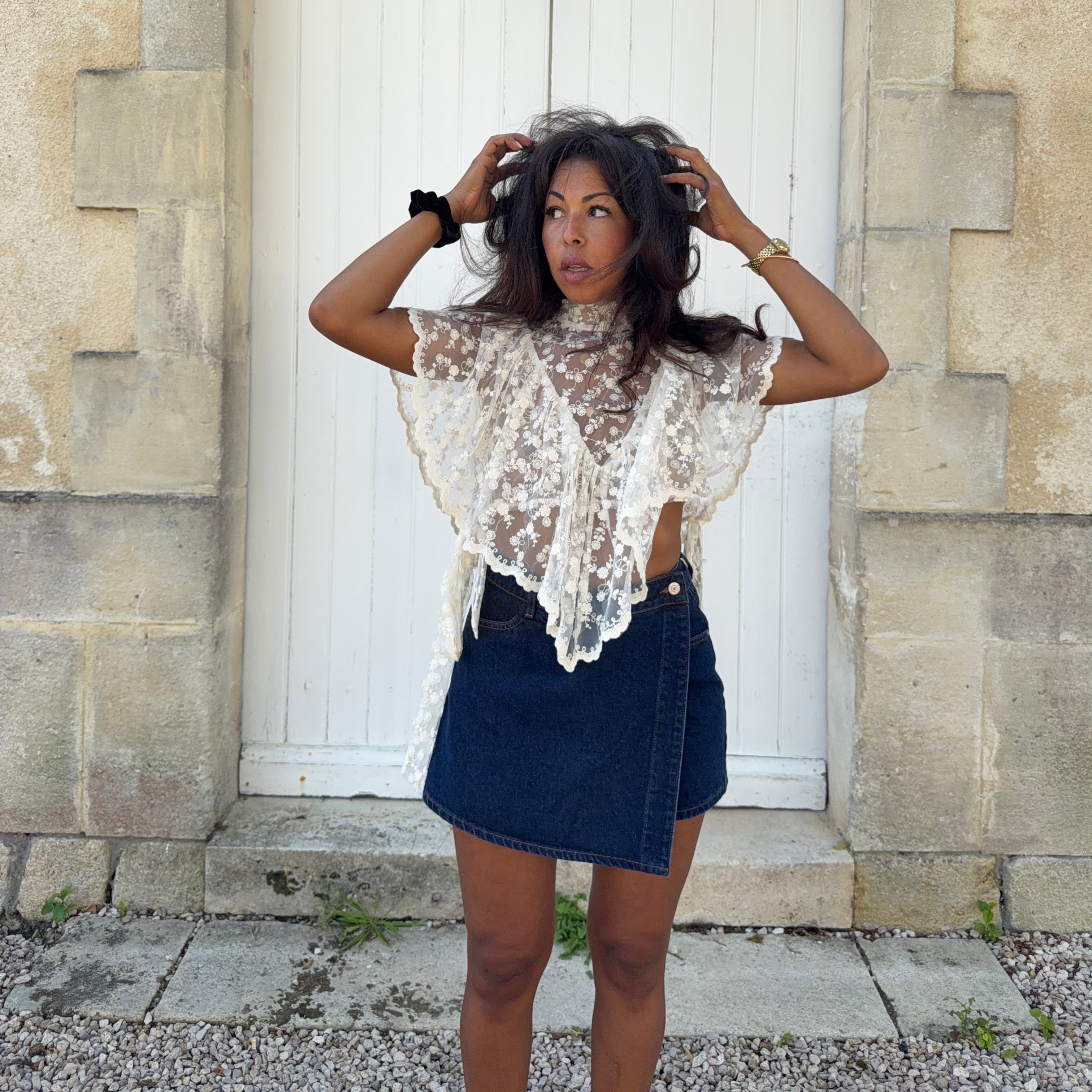 Jupe short JADENE JEAN BRUT