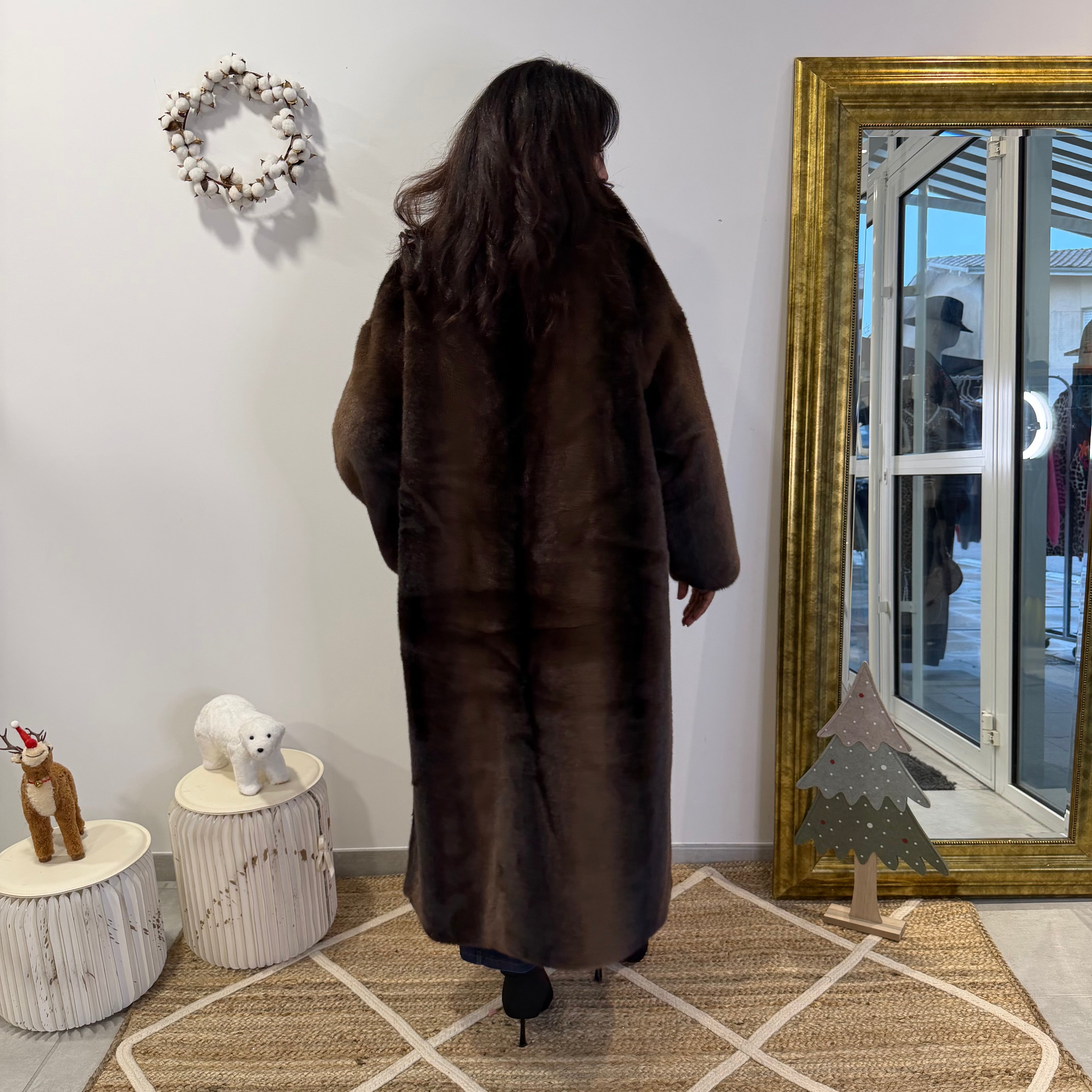 Fourrure longue ELVA, marron