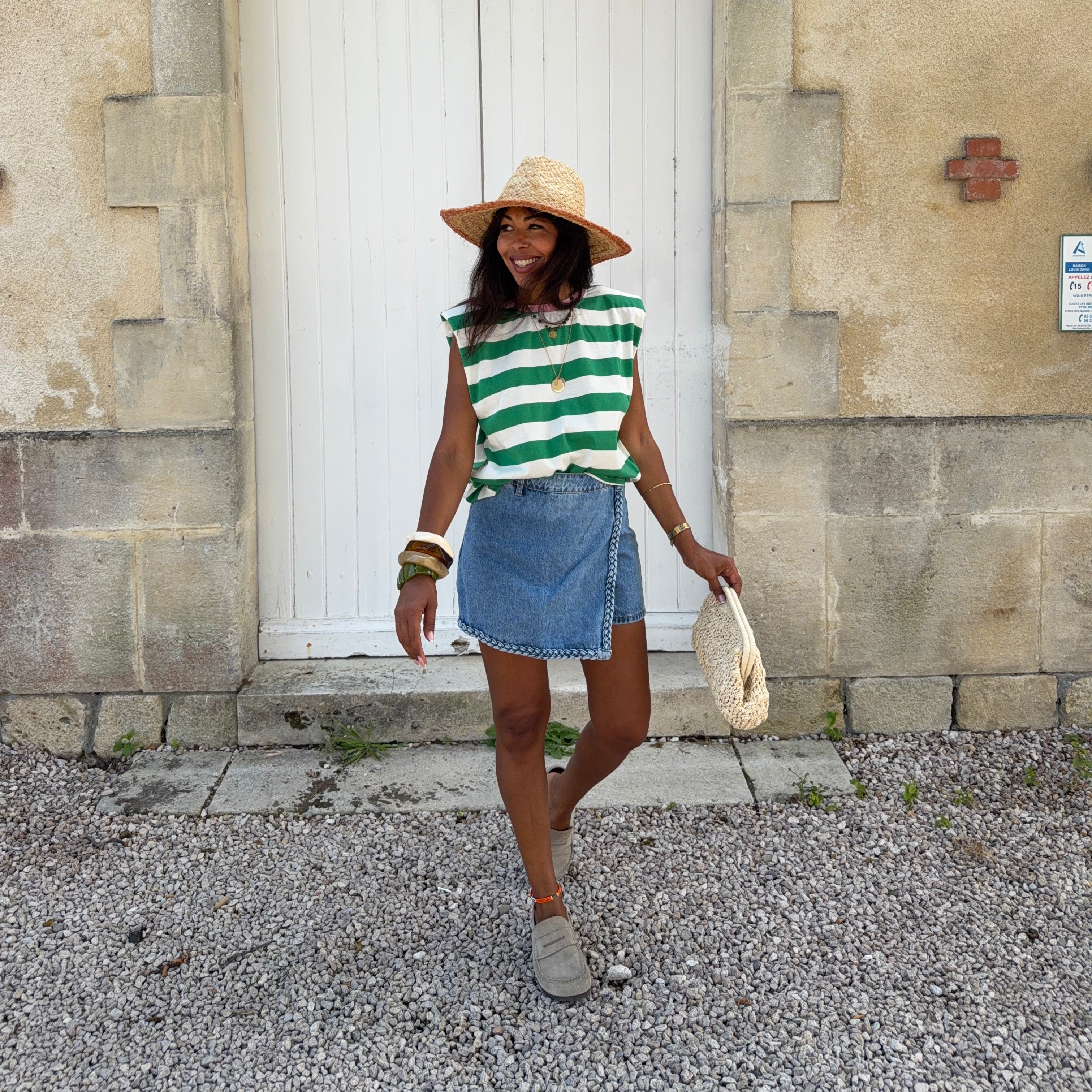Jupe short en jean STELLA