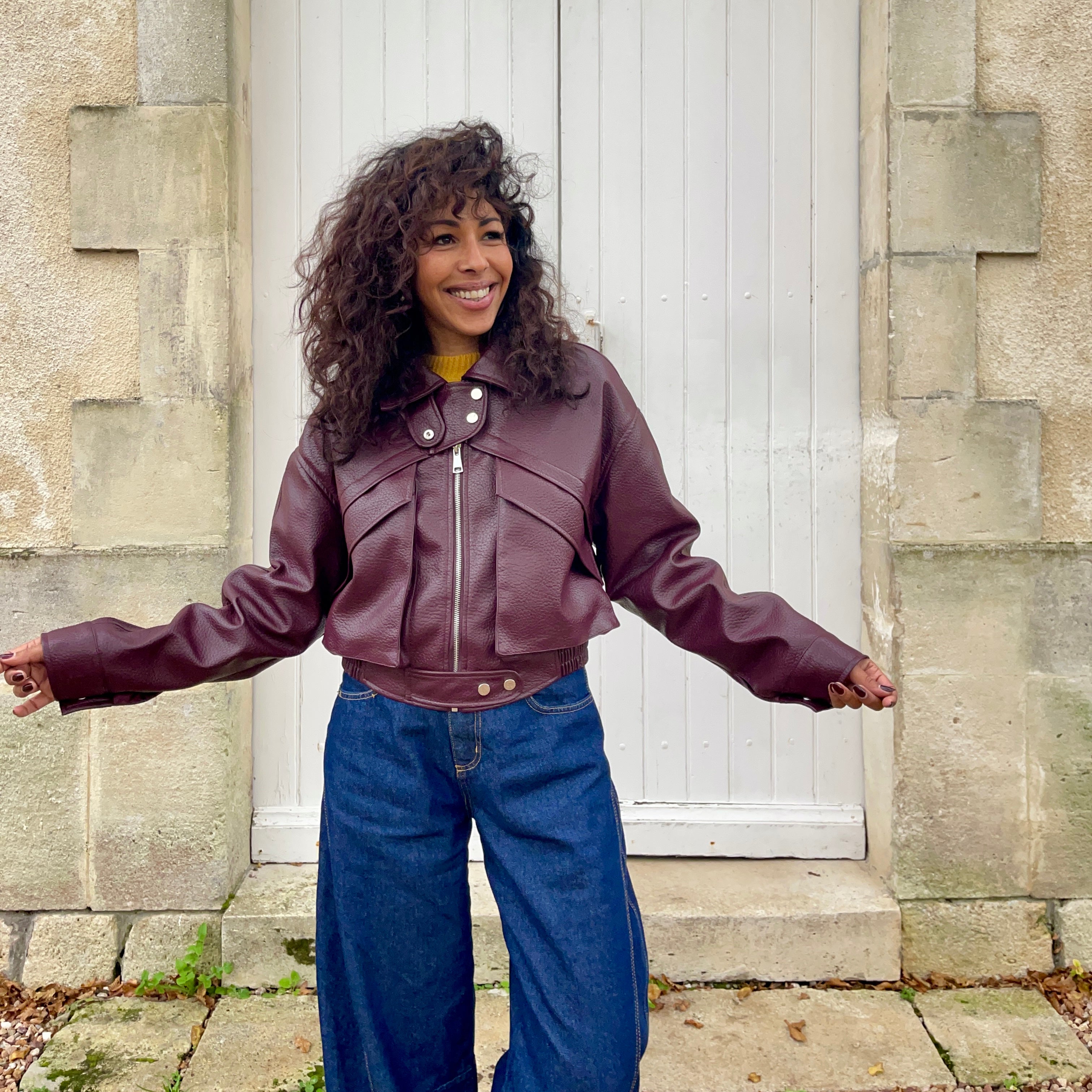 Veste bomber BURGUNDY style perfecto bordeaux