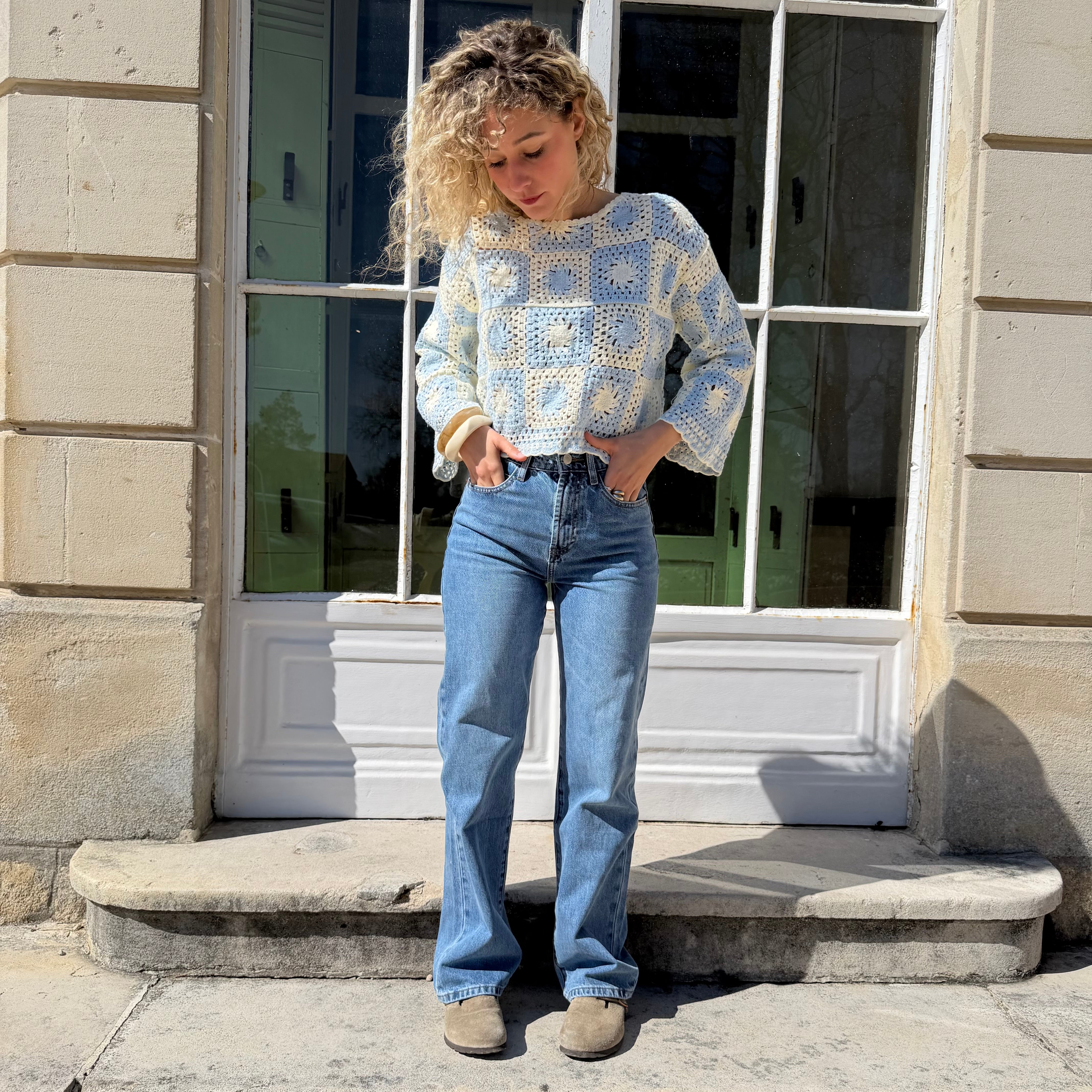 Jean ALIX  coupe droite bleu moyen réglable à la taille