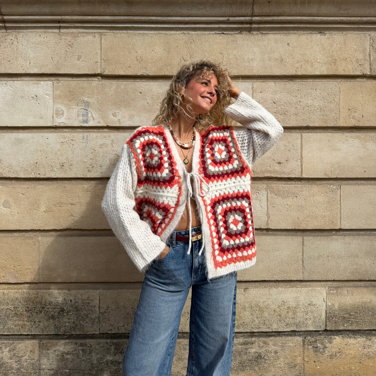 Gilet BRISE ecru ocre