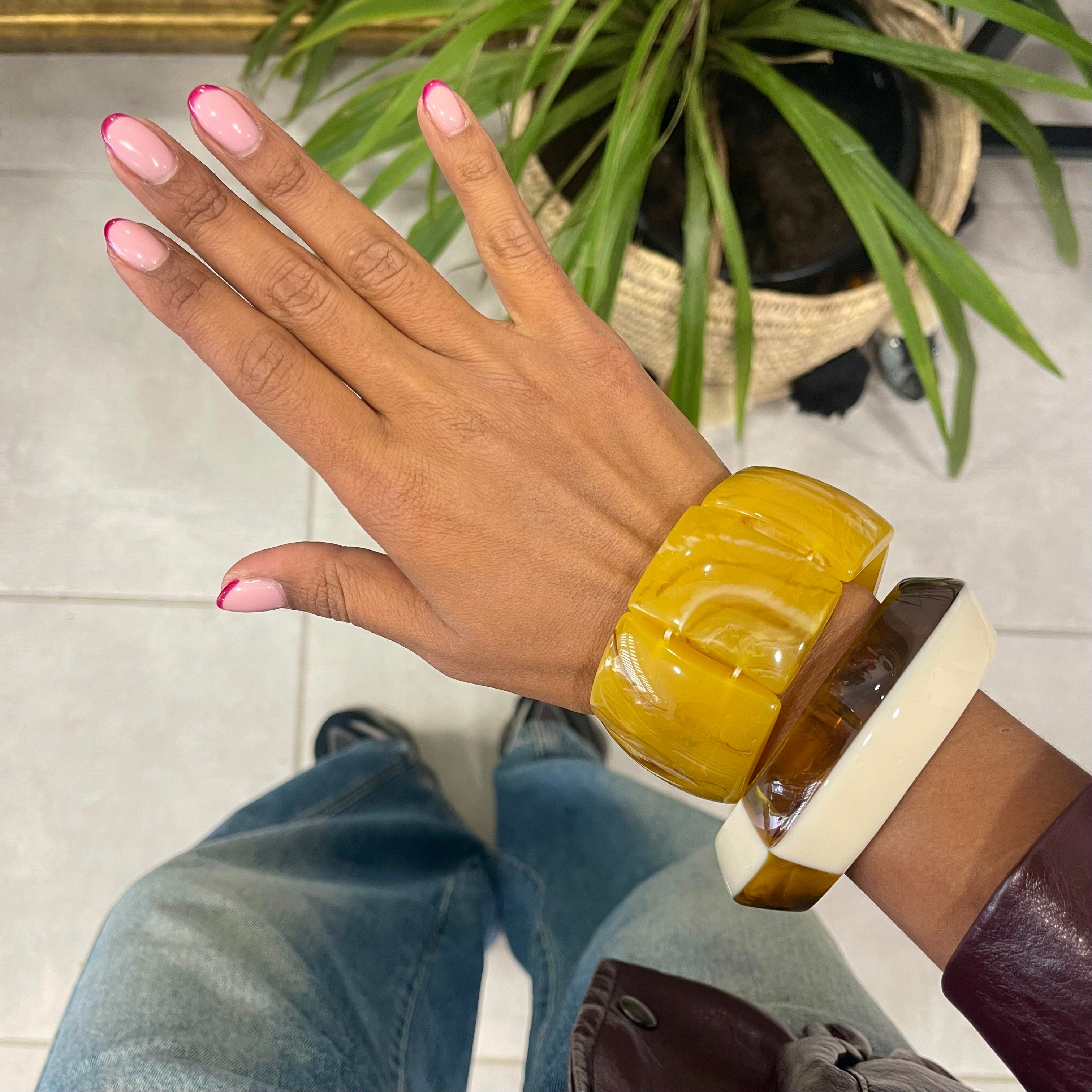 Bracelet élastique jaune