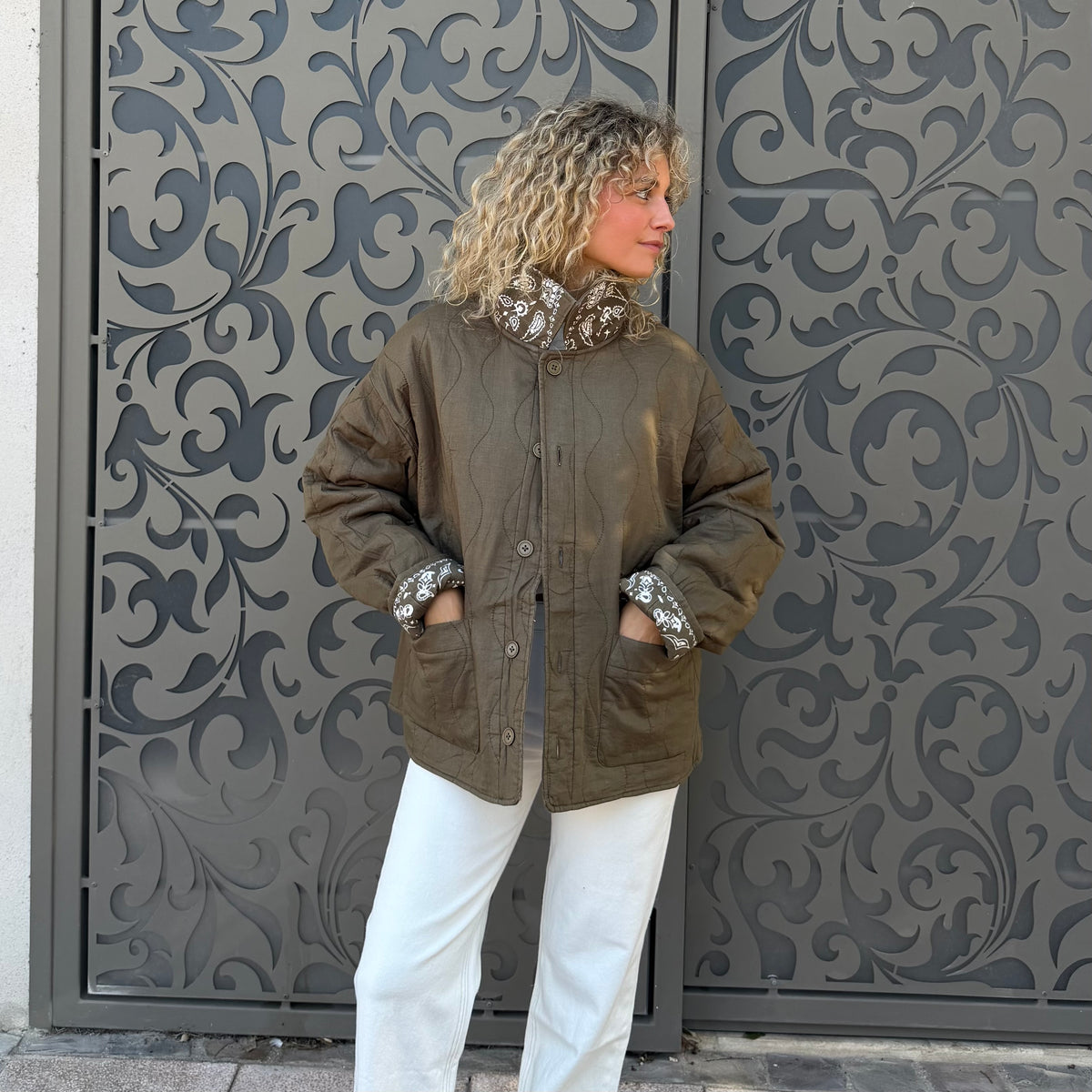 Veste réversible ALEX kaki Bandana
