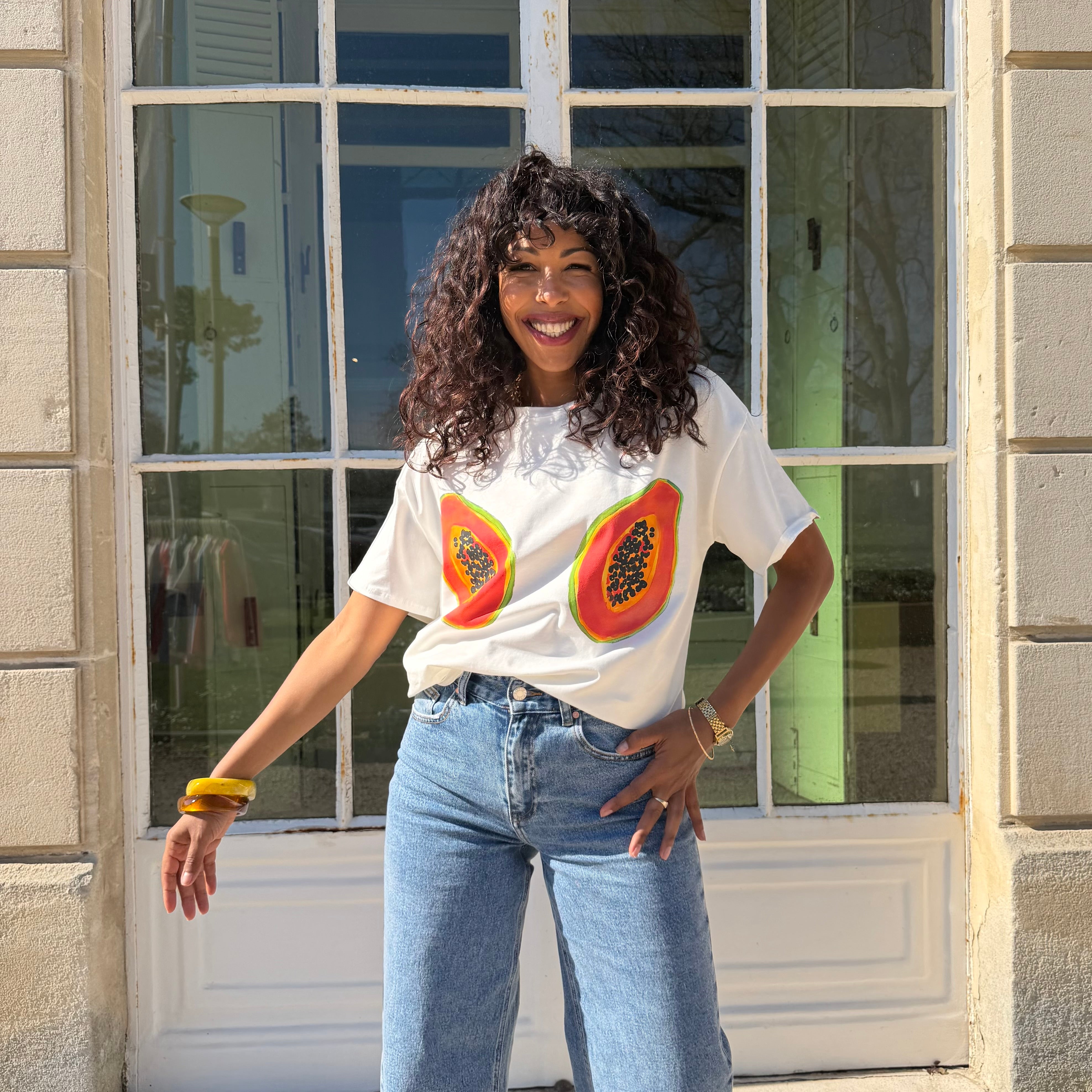 T-shirt en coton PAPAYE orange