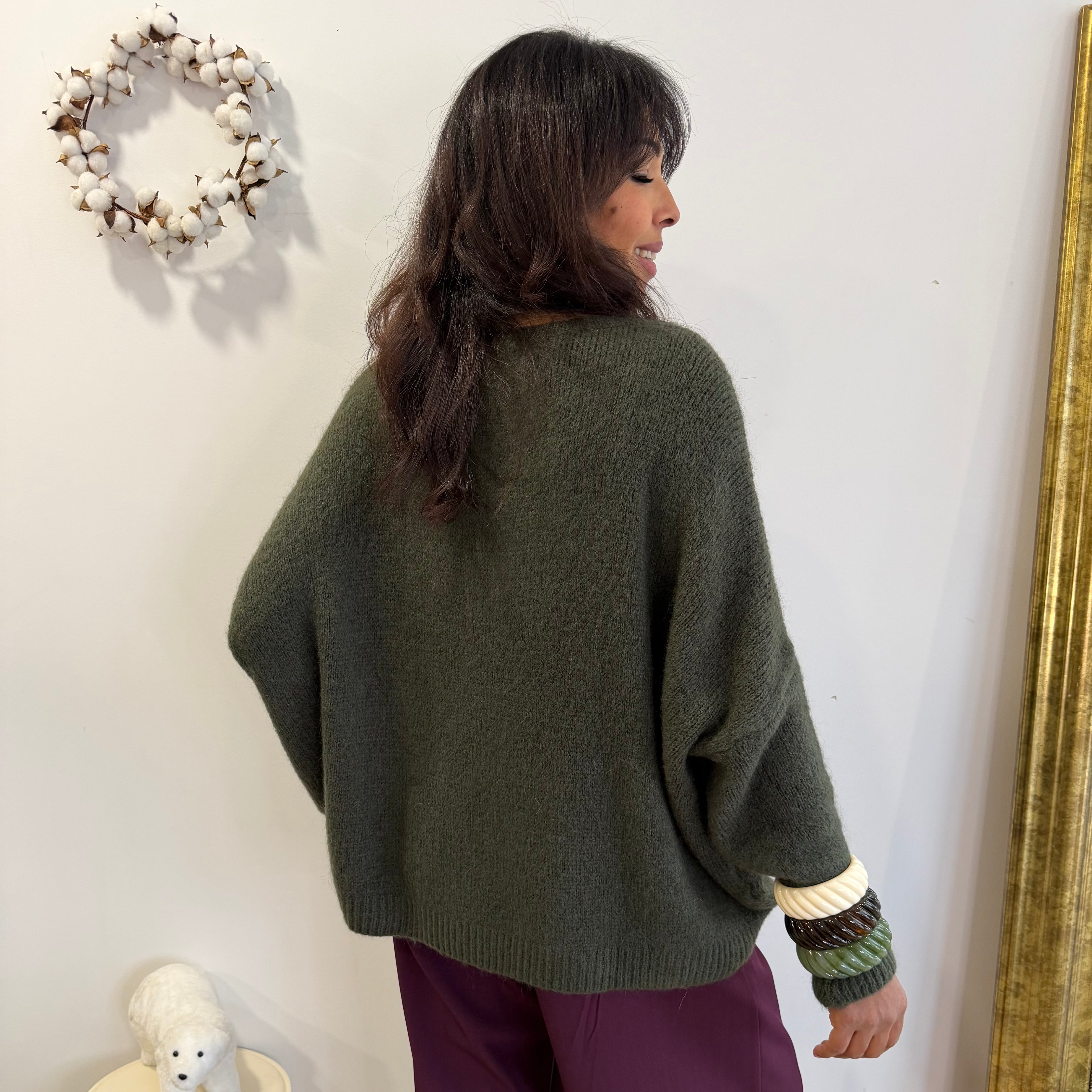 Pull col V, VALI kaki