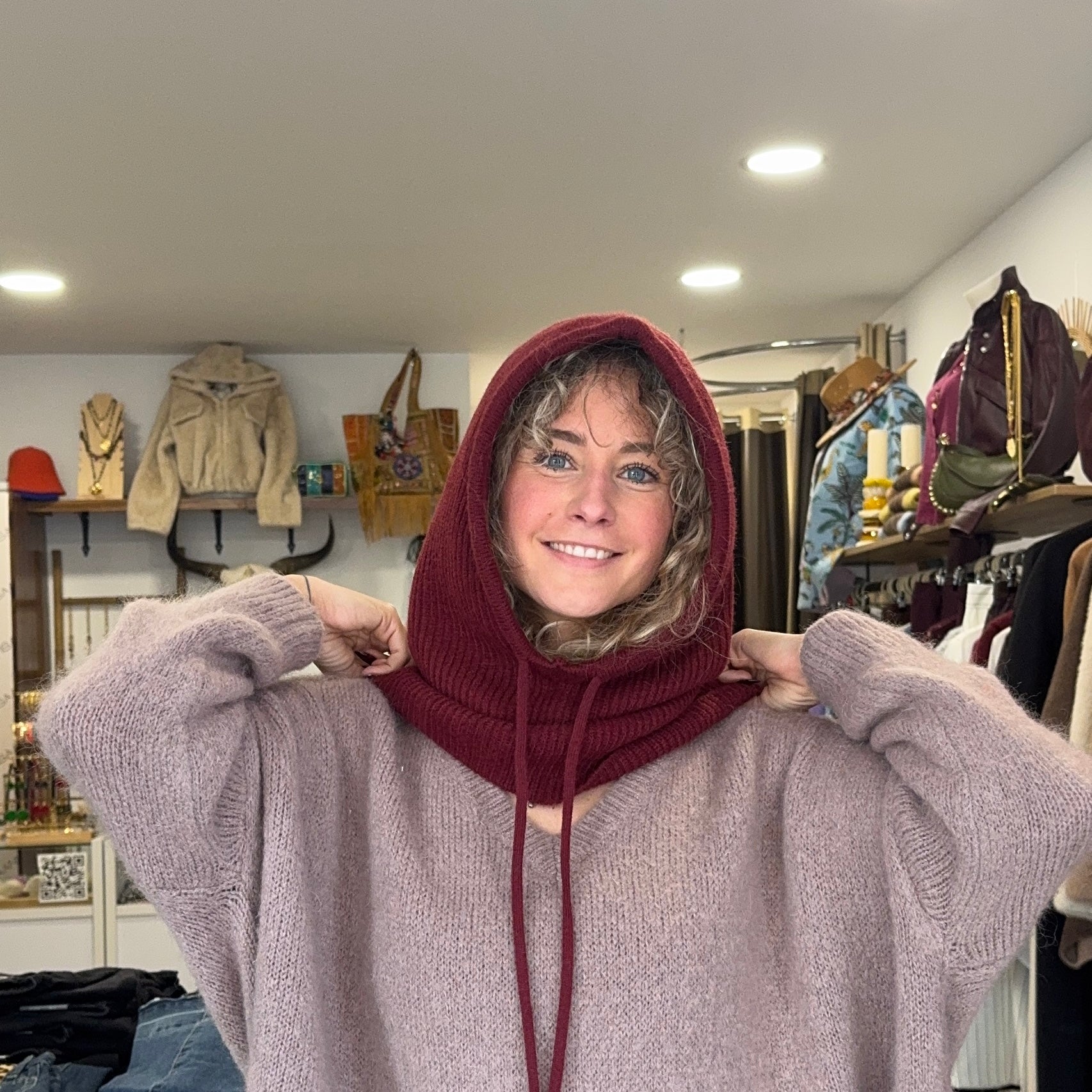 Cagoule ENVY prune, col+capuche intégrée