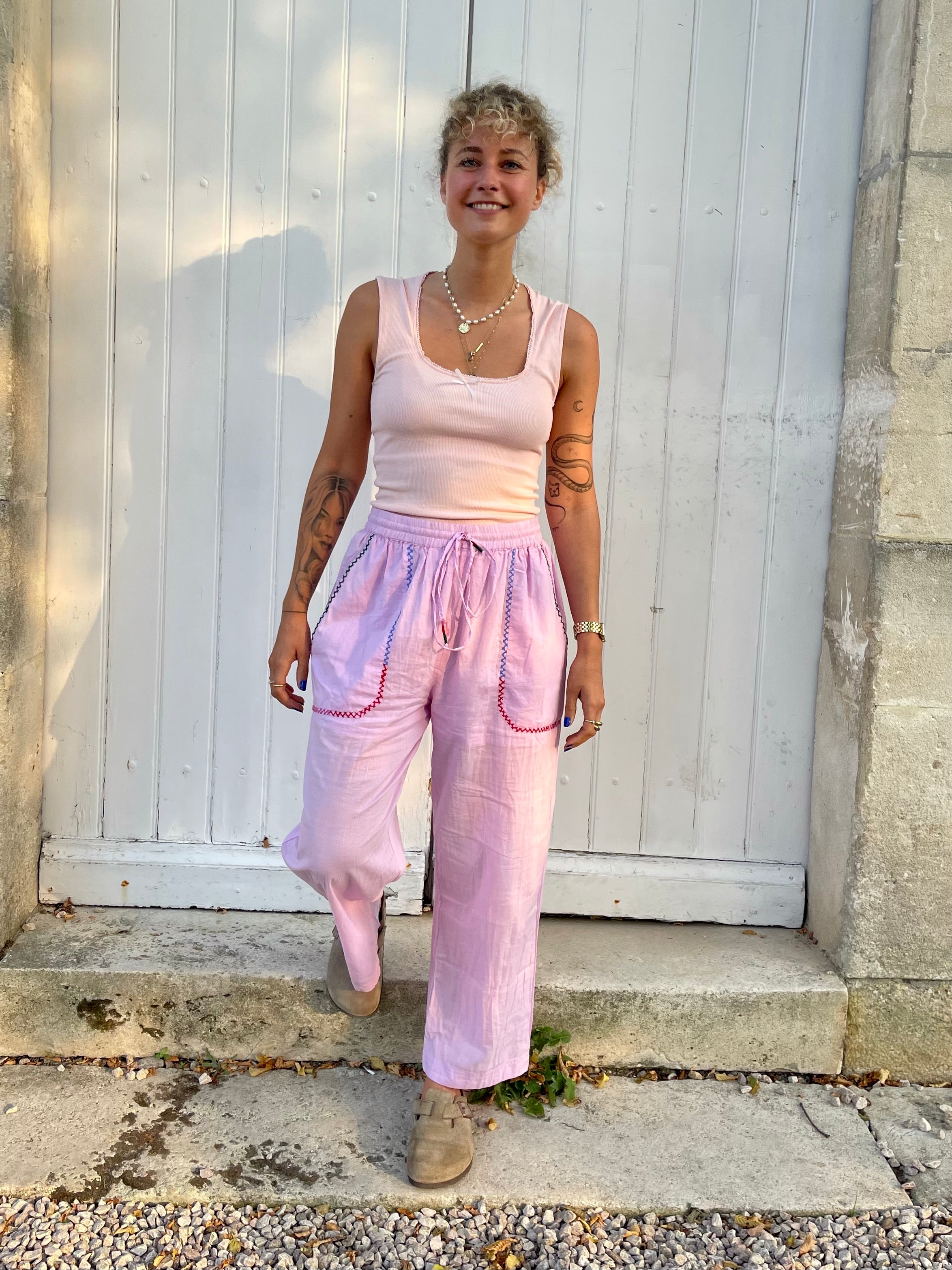 Pantalon EOS, lilas 100% coton