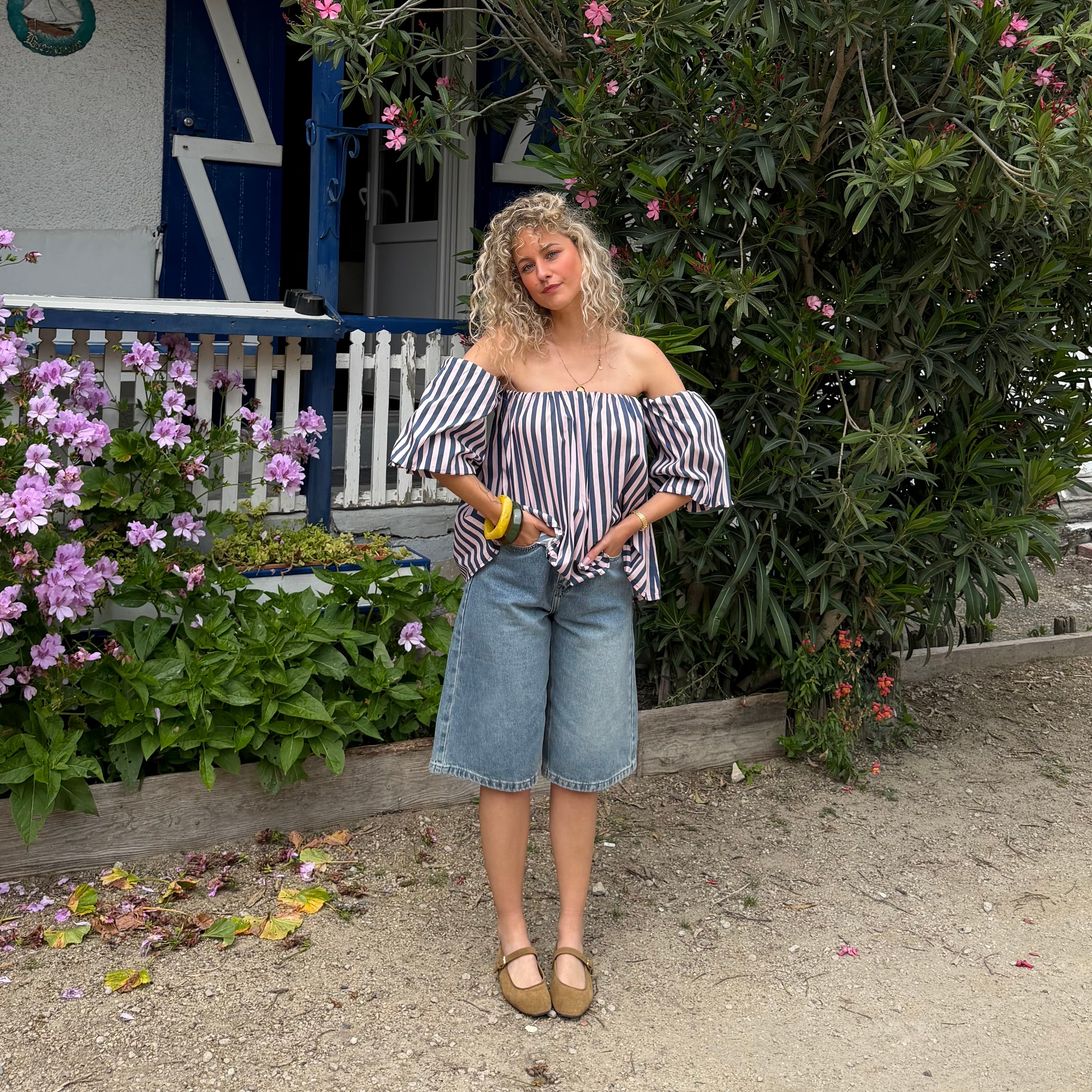 Blouse LIO rayé rose & bleu