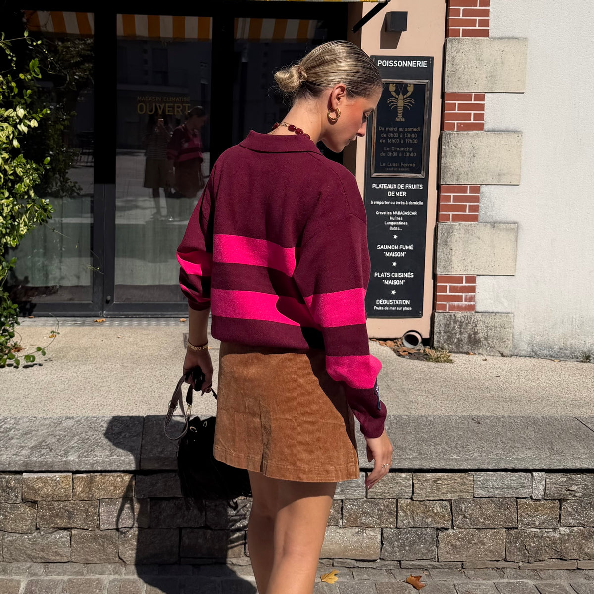 Pull ORIANE rouge bordeaux/rose