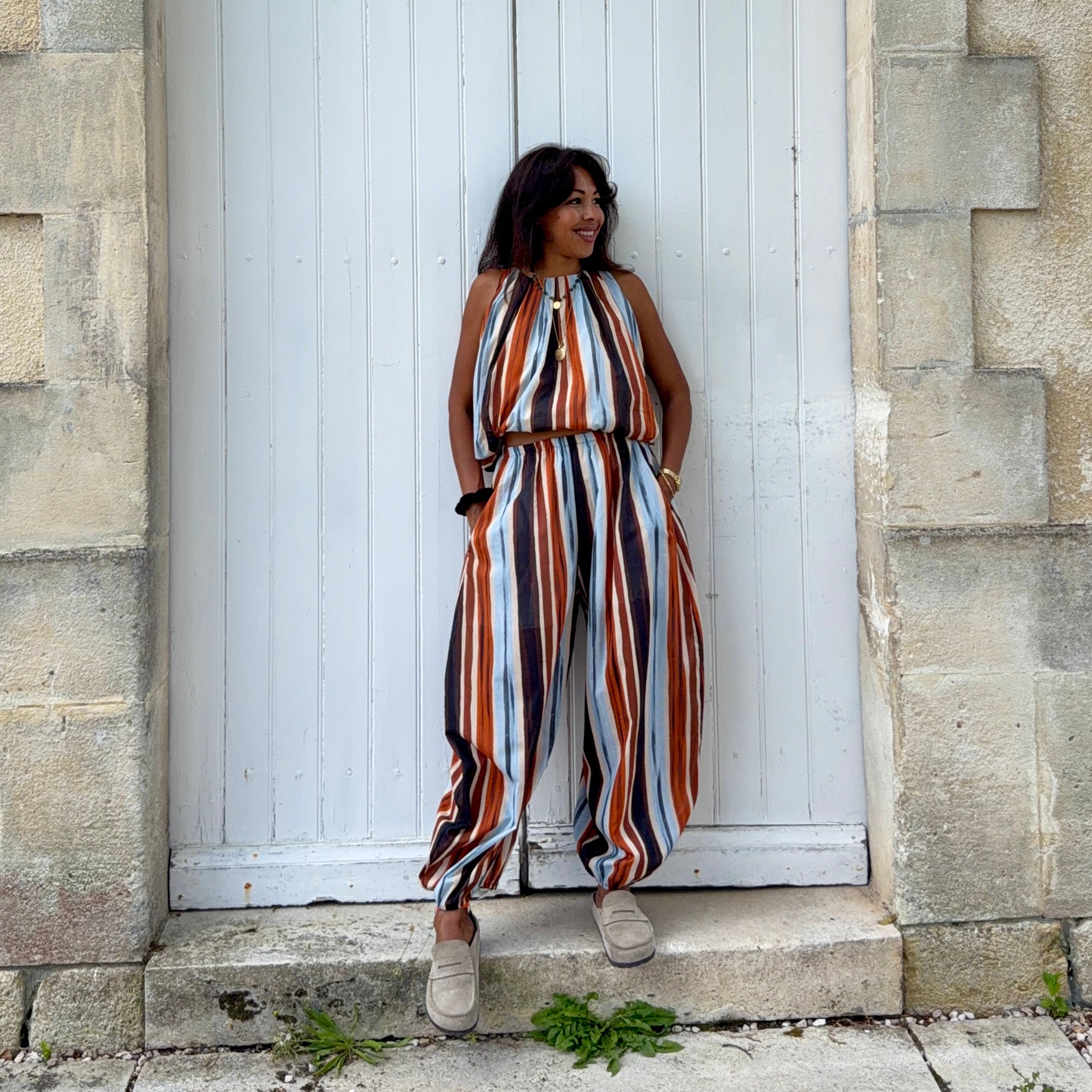 ENSEMBLE JUNGLE EN VOILE DE COTON IMPRIMÉ