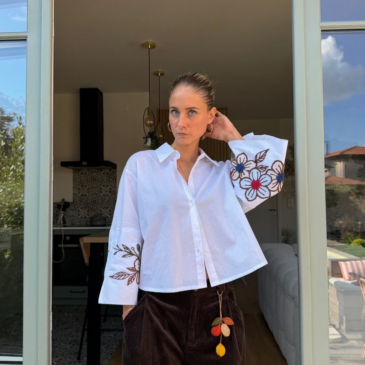 (PRECOMMANDE à partir du 30/10) Chemise blanche YVES brodé
